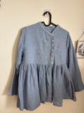 BLUE EMBROIDERED TOP S