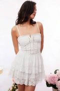 LoveShackFancy Nerida Lace Tiered Mini Dress XS