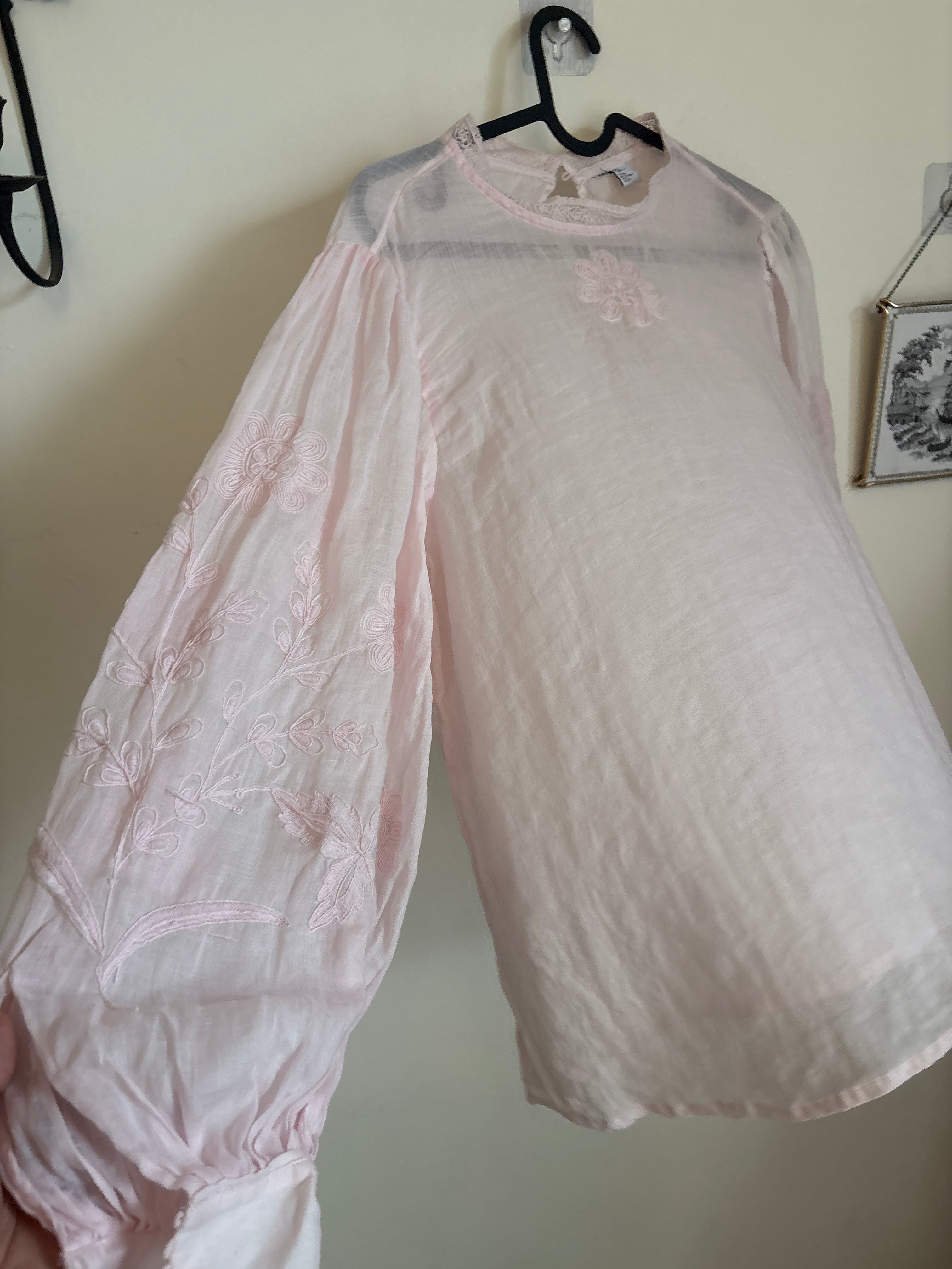 & OTHER STORIES  Embroidered Ramie Blouse M