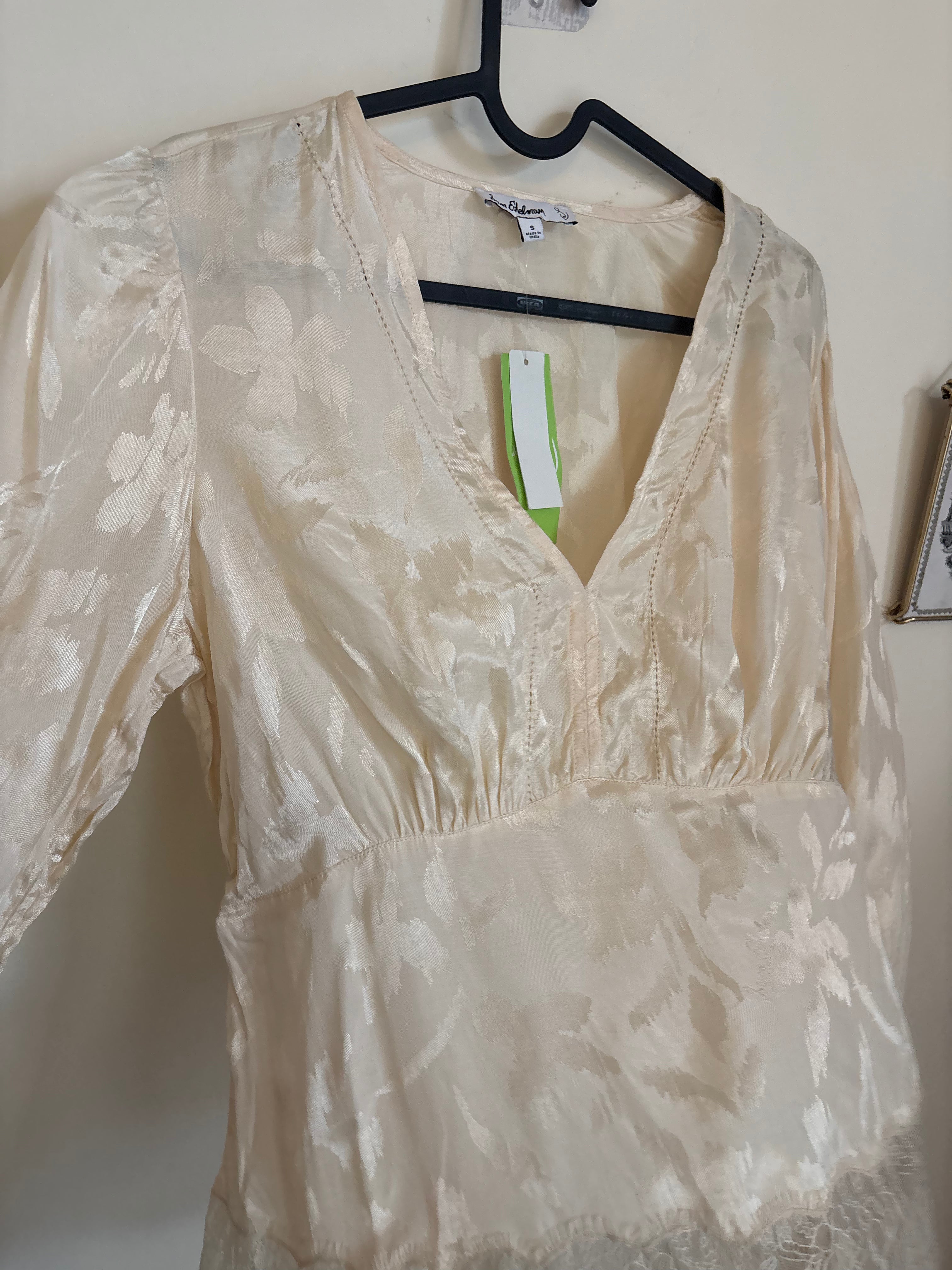 SAM EDELMAN  Julia Lace Trim Peplum Top  S