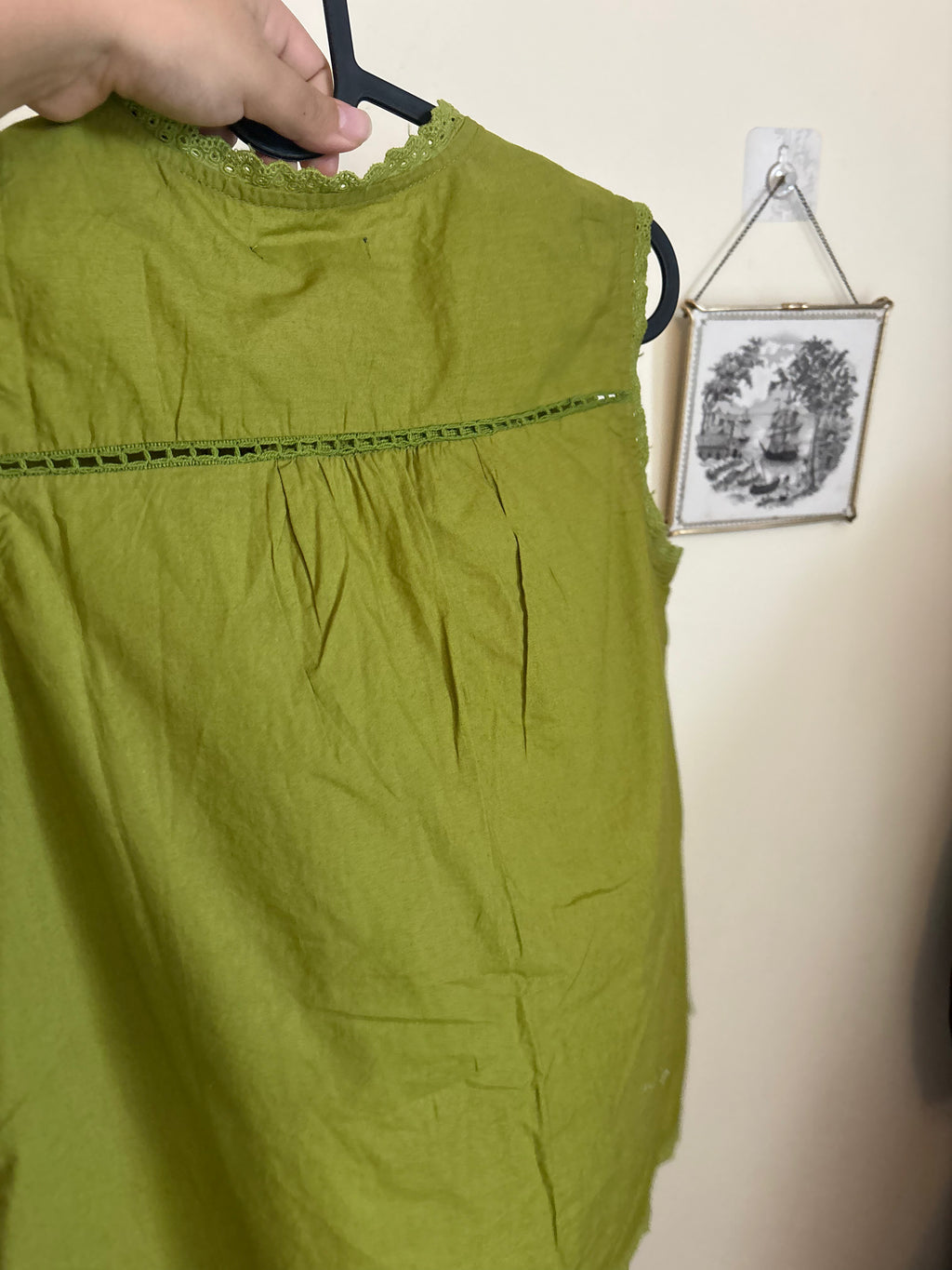 PETITE STUDIO Women's GREEN TIE blouse  M