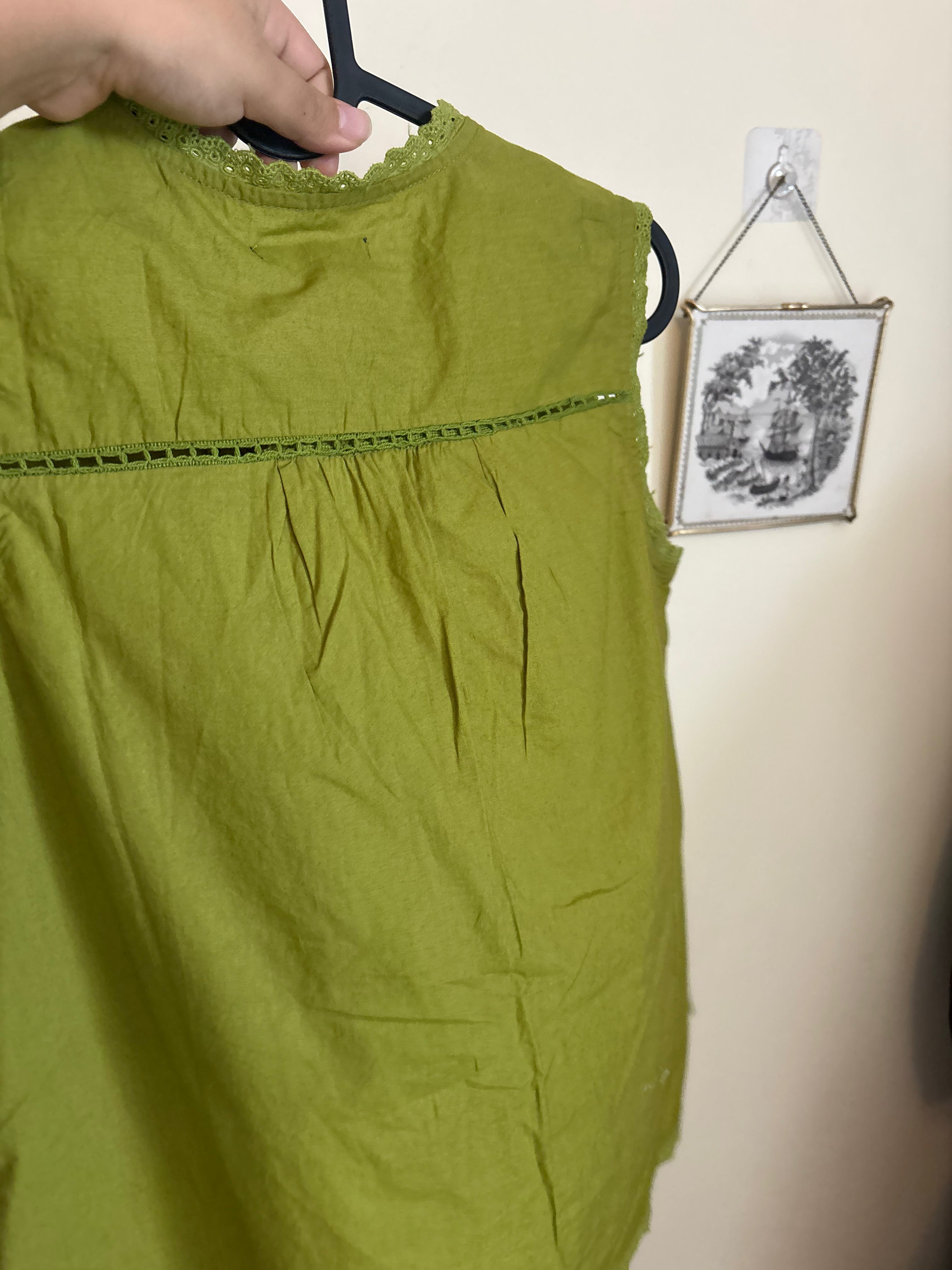 PETITE STUDIO Women's GREEN TIE blouse  M
