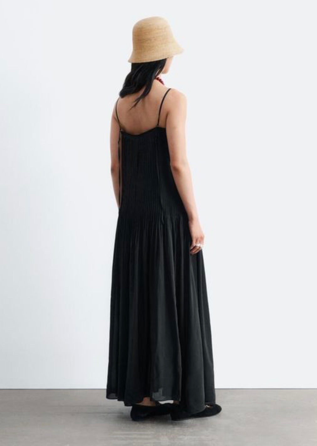 & other stories PLEATED BODICE MAXI DRESS L