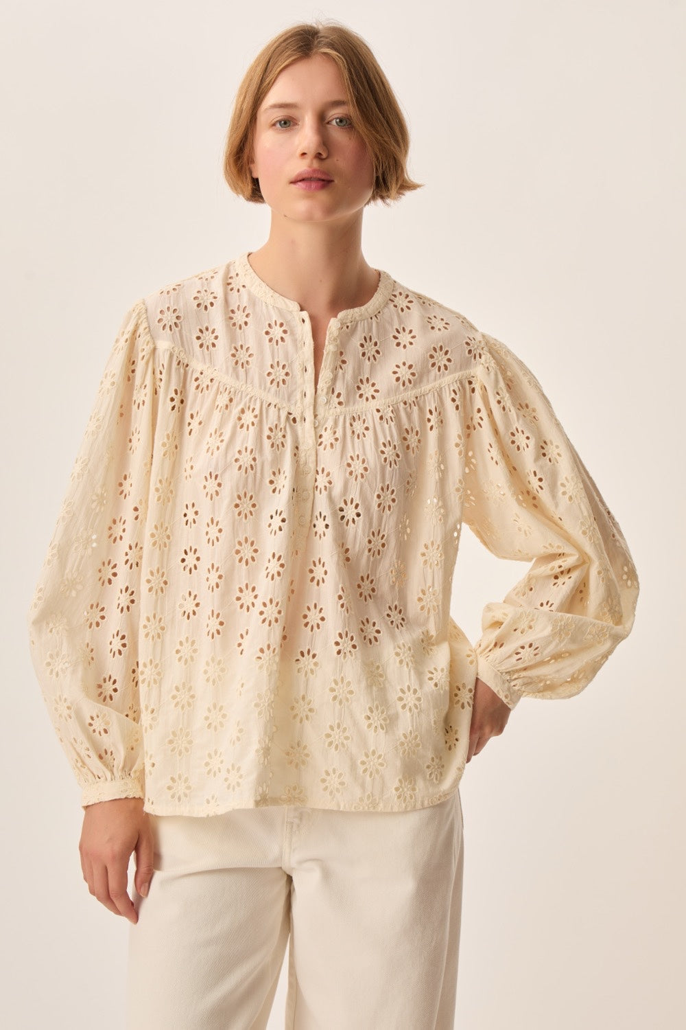 DES PETITS HOUTS SOPHIE CREME BLOUSE M