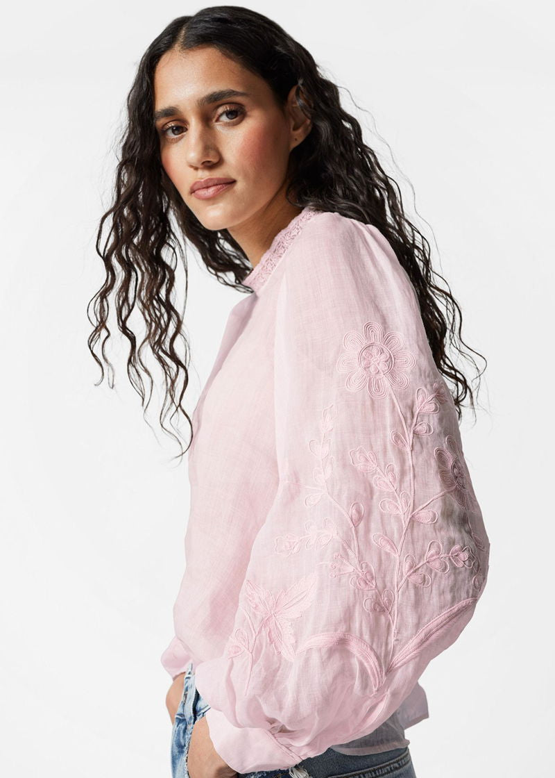 & OTHER STORIES  Embroidered Ramie Blouse M