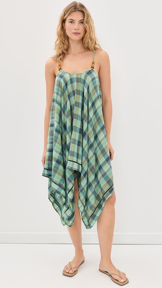 MUSE ASSEMBLY Olivia hankerchief hem check midi dress S