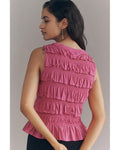 Maeve Women's Cotton Shirred Ruffle Tank Top XS