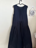 NAVY COTTON TIERED DRESS XS/S