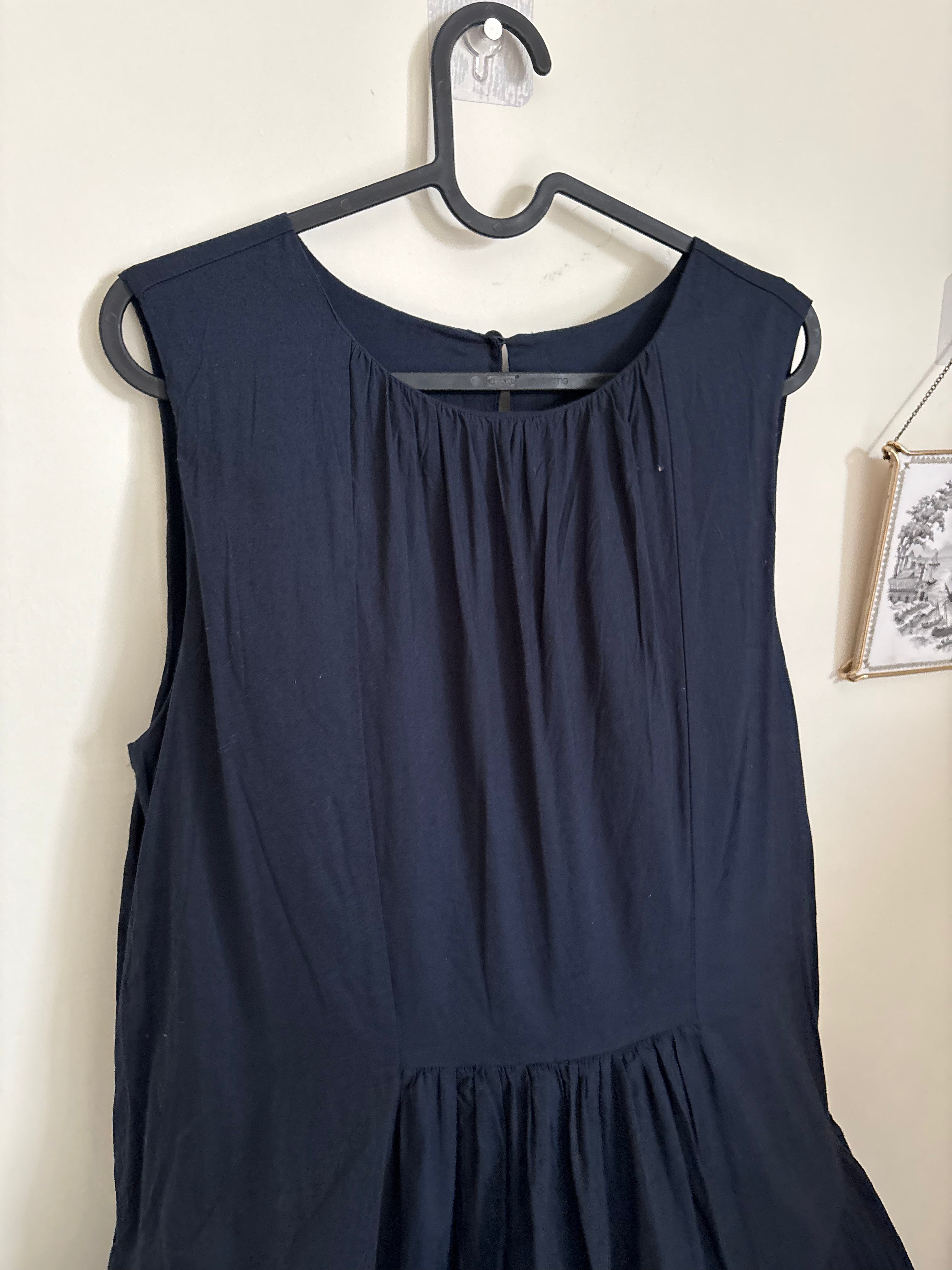 NAVY COTTON TIERED DRESS XS/S