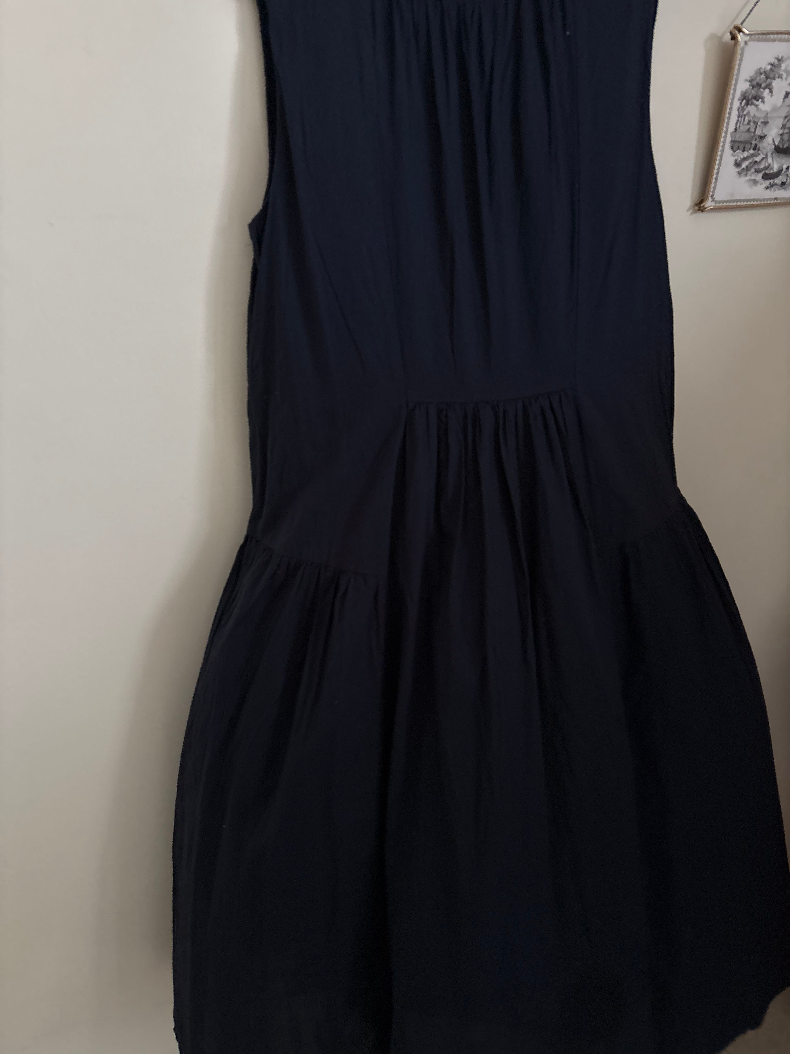 NAVY COTTON TIERED DRESS XS/S