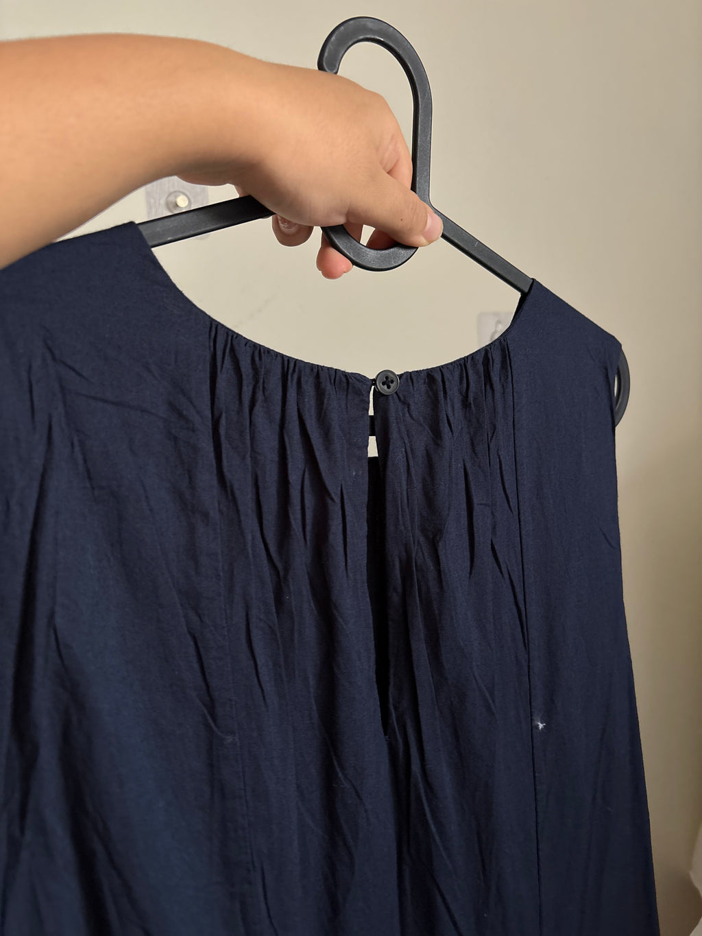 NAVY COTTON TIERED DRESS XS/S