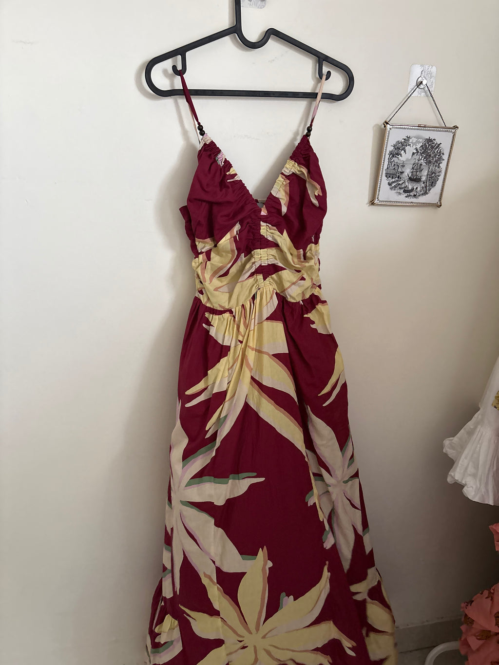 Rails  Palm Printed Cotton Gathered Maxi Dress