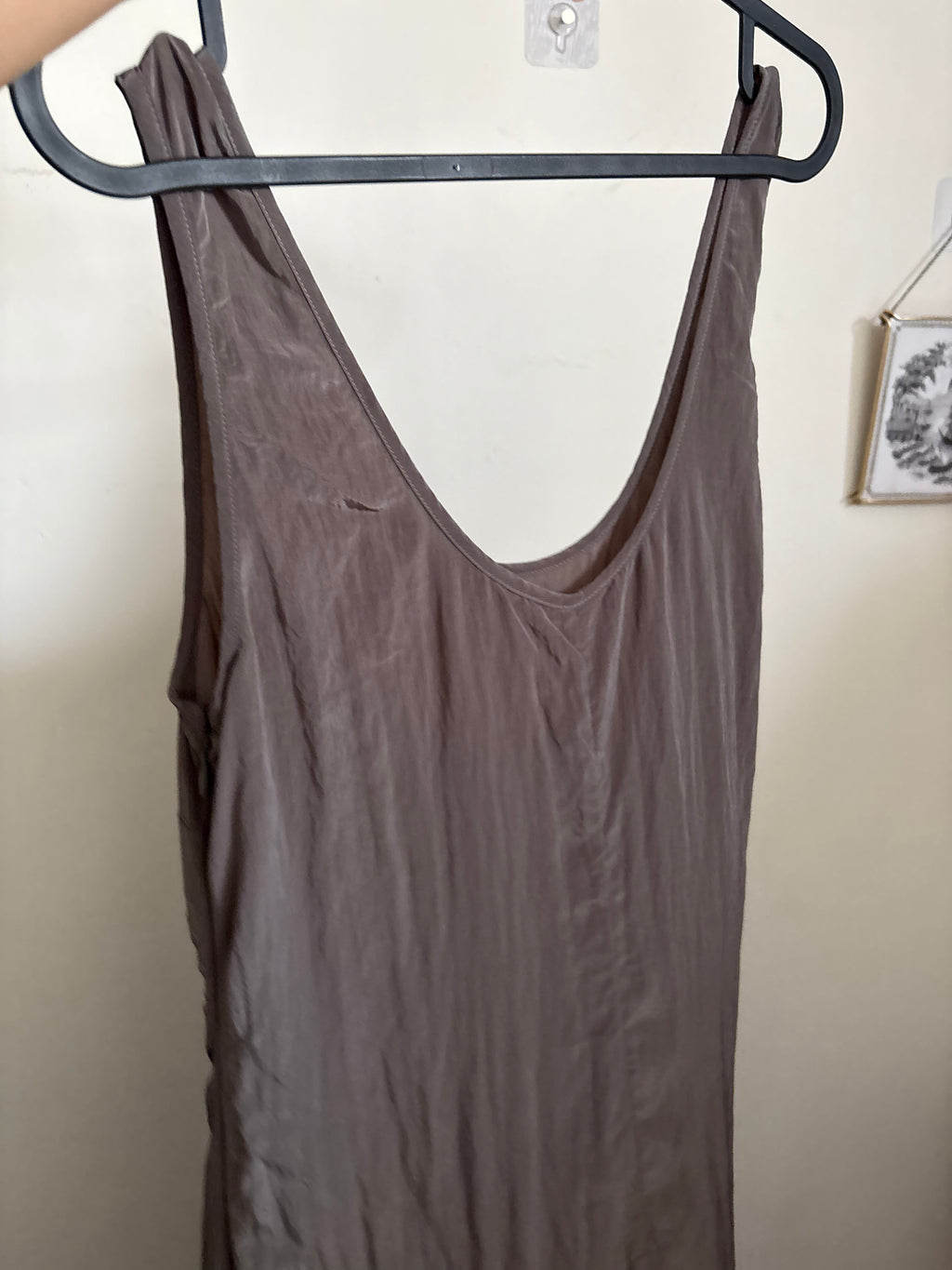 & Other Stories tiered maxi dress in charcoal grey S