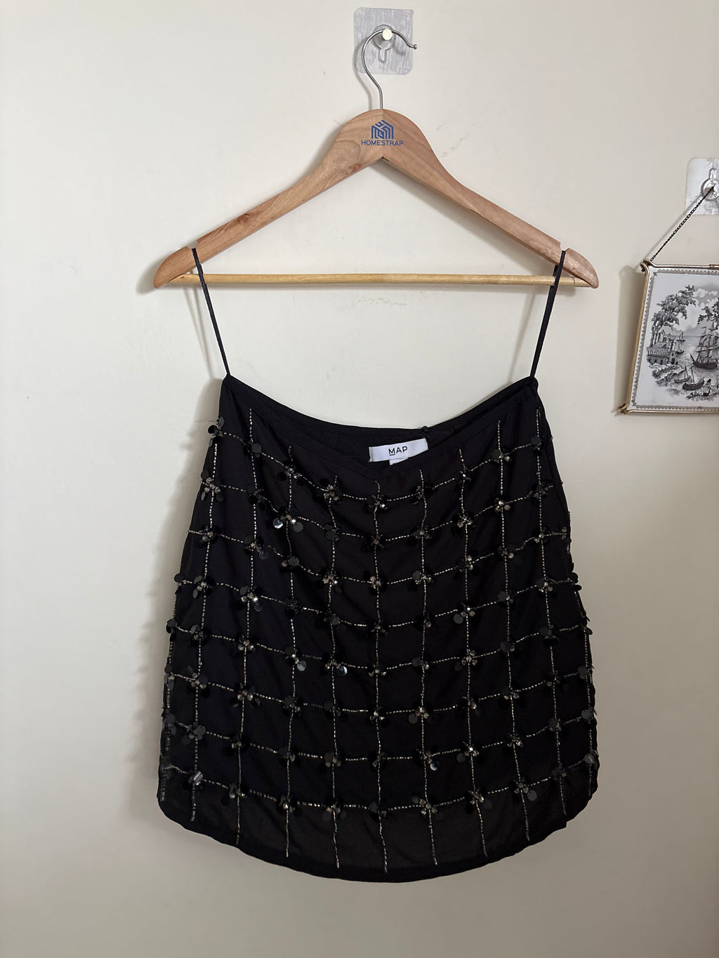 MAP BEADED SKIRT WAIST 29"
