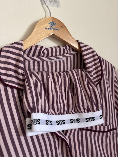 Soft Brushed Woven Pyjama Top AND SHORTS SET