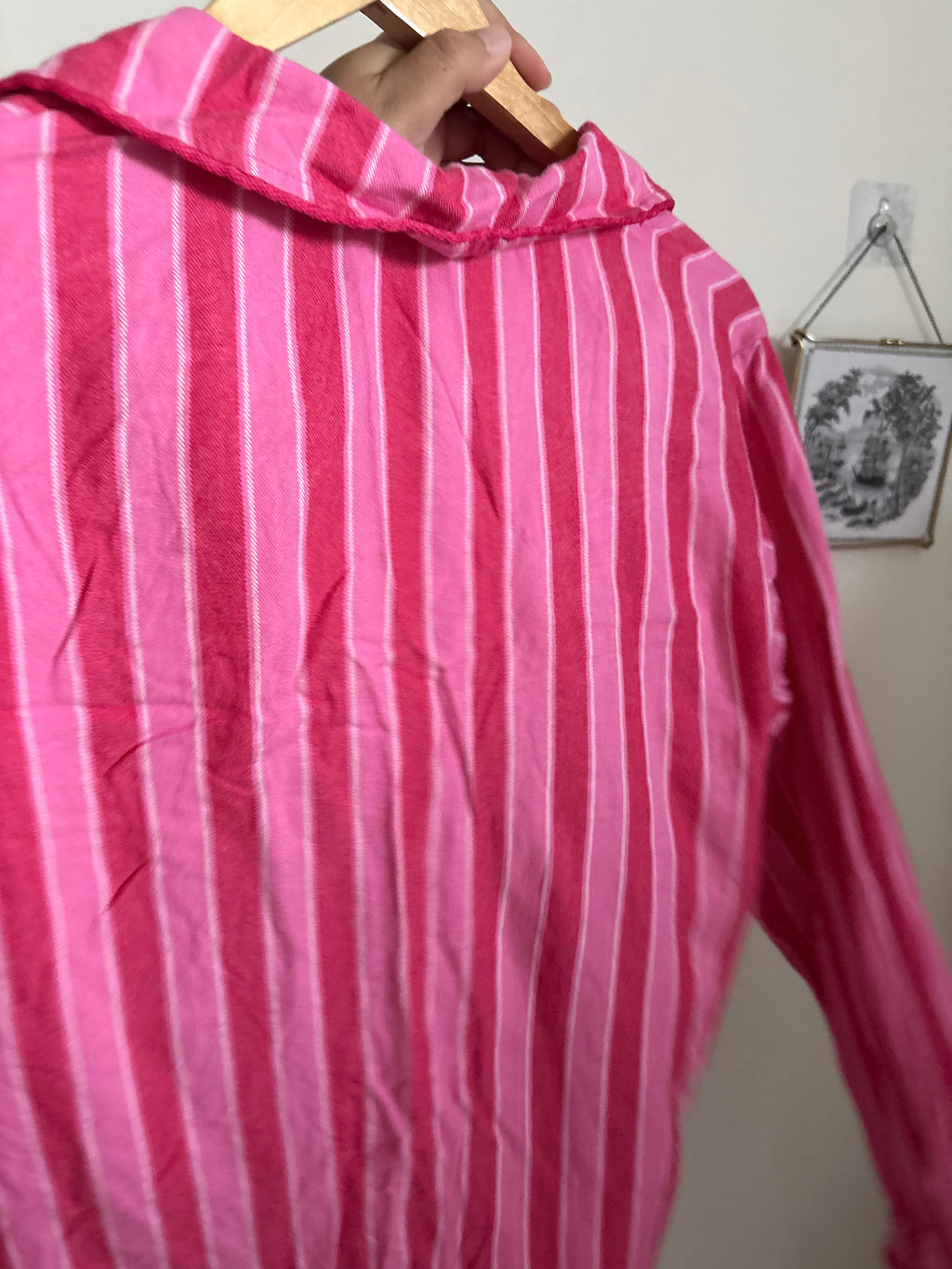 STRIPE AND STARE Soft Brushed Woven Pyjama Top AND SHORTS SET CANDY XS/S