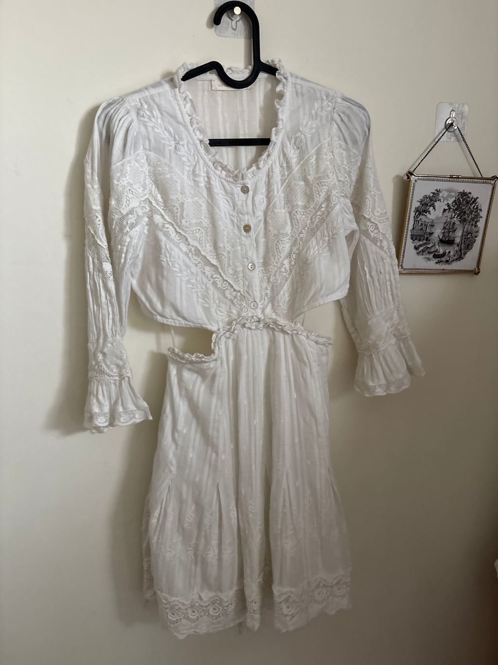 LoveShackFancy Delina Mini Dress White S