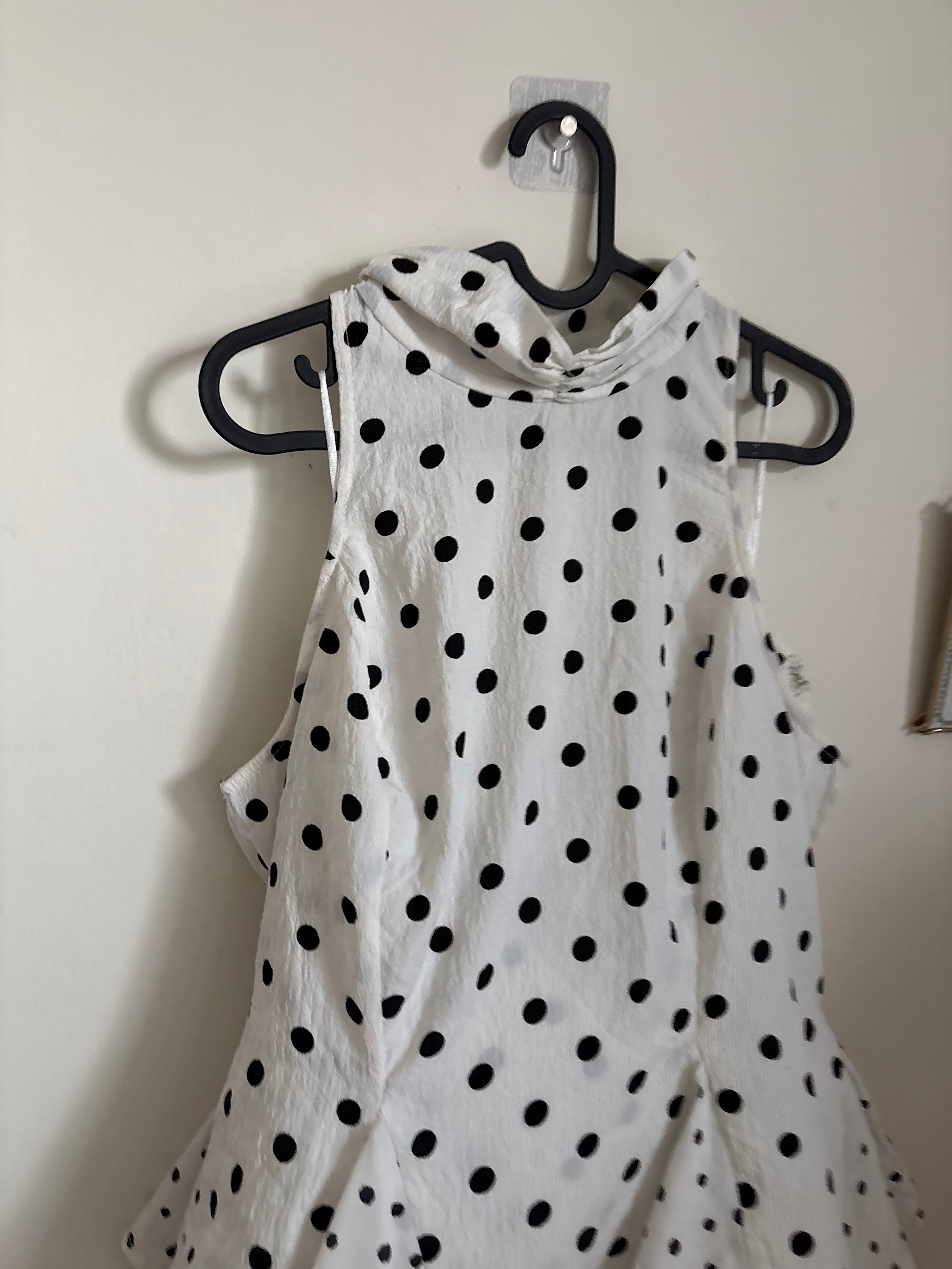 Maeve High-Neck Peplum POLKA SET L