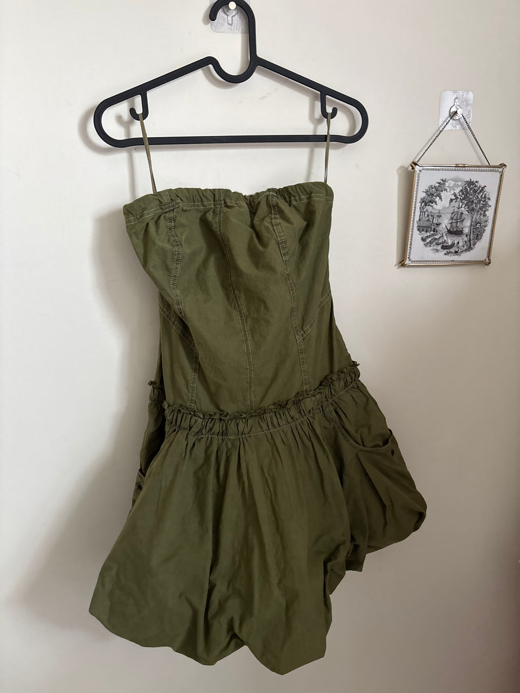 urban outfitters Rex Strapless Cargo Bubble Hem Mini Dress Urban Outfitters S/M
