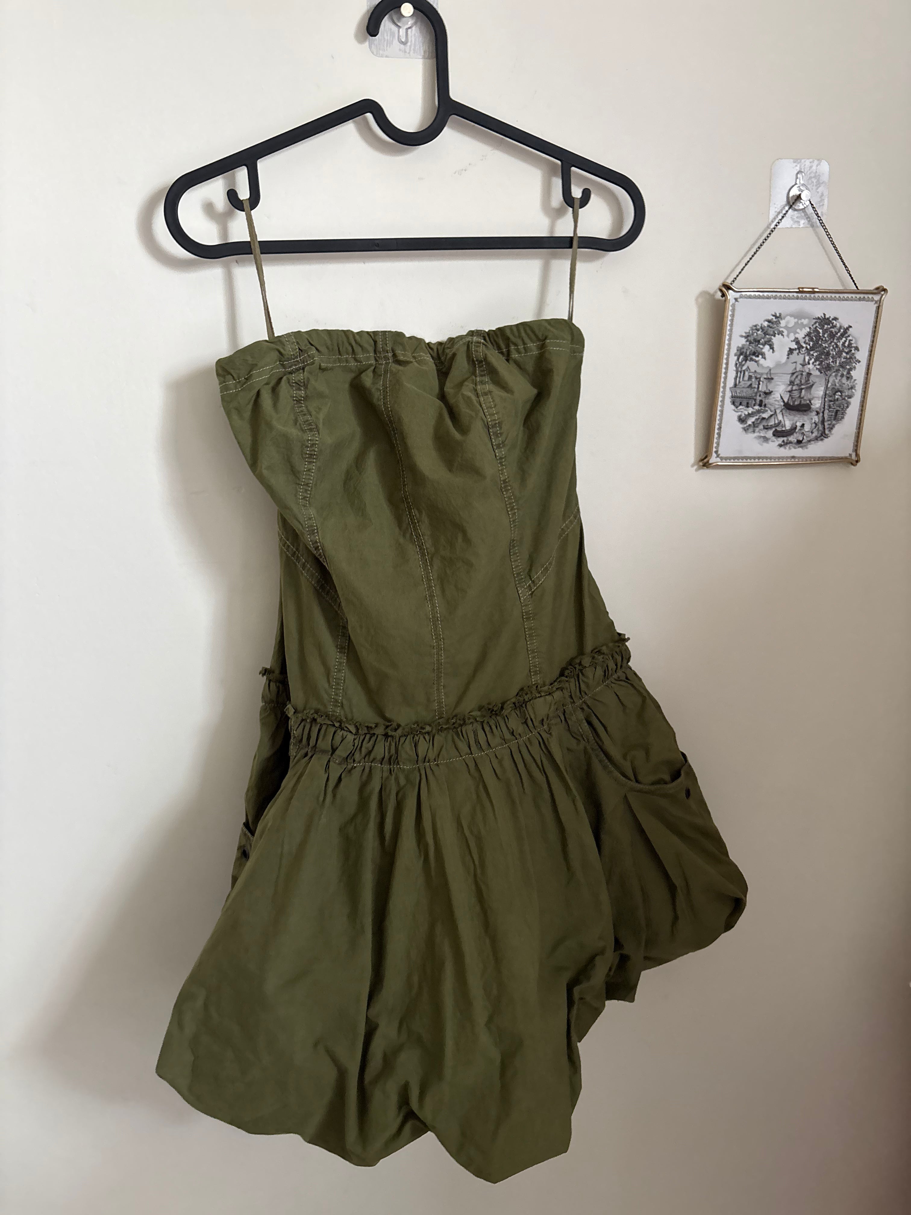 urban outfitters Rex Strapless Cargo Bubble Hem Mini Dress Urban Outfitters S/M
