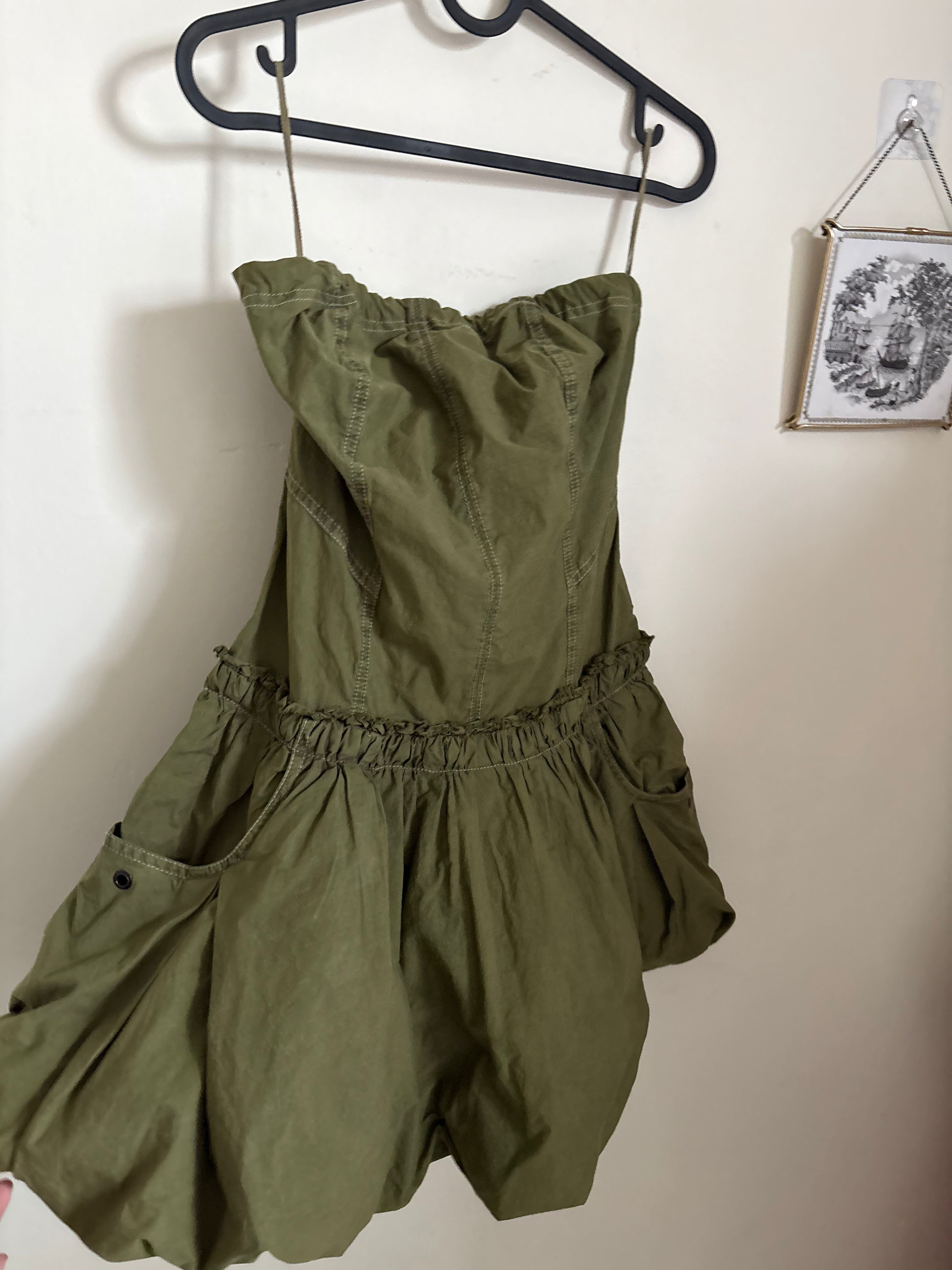 urban outfitters Rex Strapless Cargo Bubble Hem Mini Dress Urban Outfitters S/M