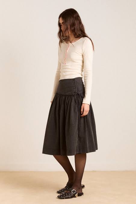 Damson Madder Fia Volume Midi Skirt