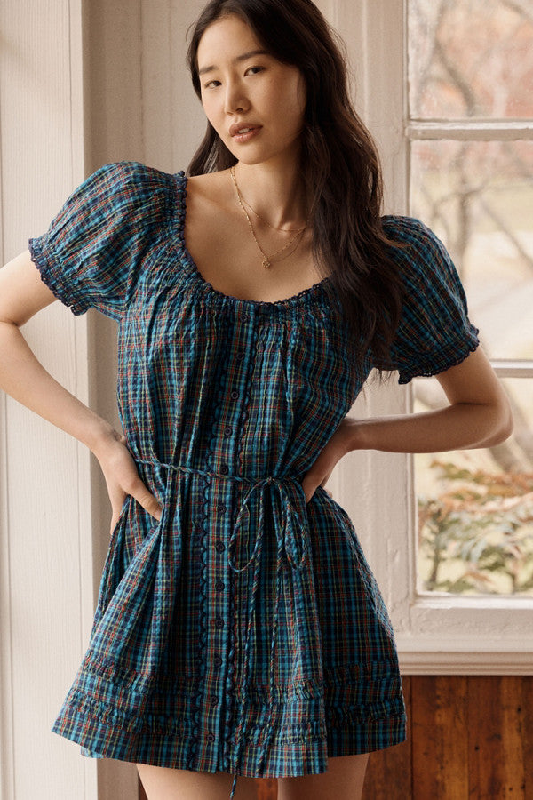 Damson Madder Jayne Gathered Mini Dress