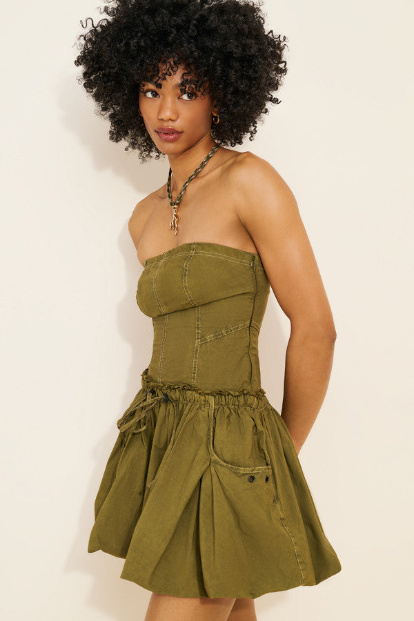 urban outfitters Rex Strapless Cargo Bubble Hem Mini Dress Urban Outfitters S/M