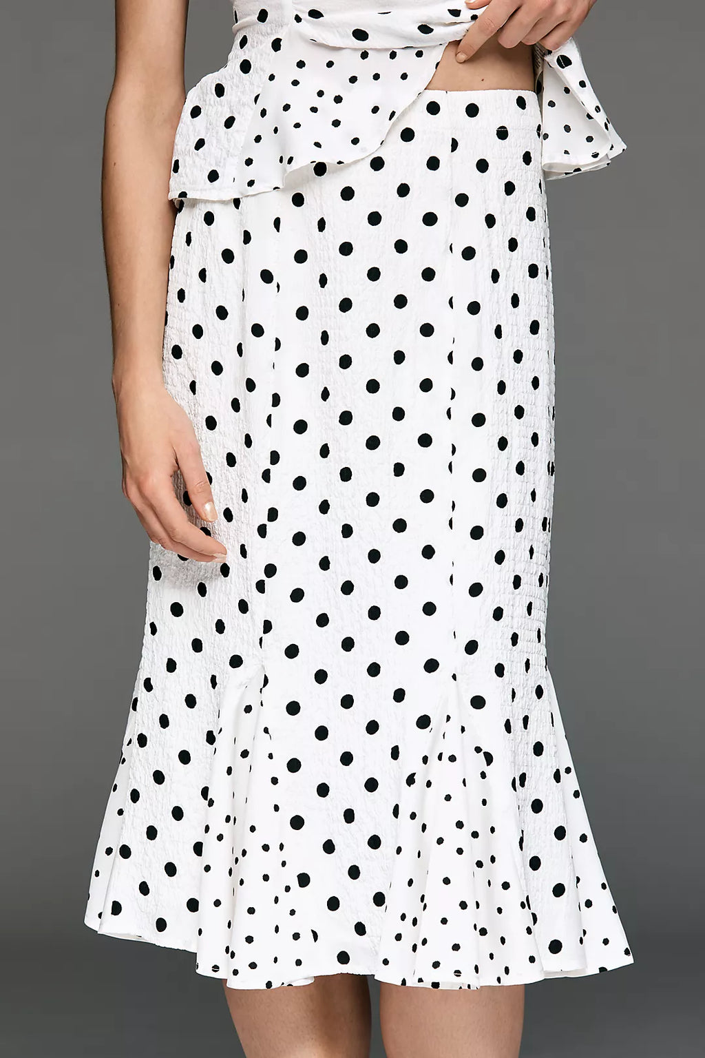 Maeve High-Neck Peplum POLKA SET L