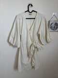 MUSE LINEN WRAP DRESS M