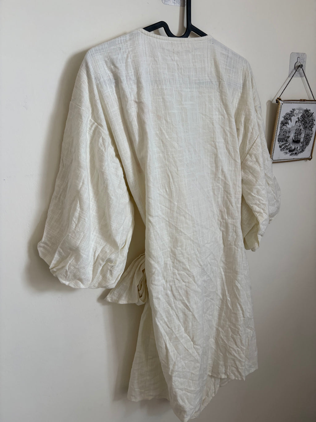 MUSE LINEN WRAP DRESS M