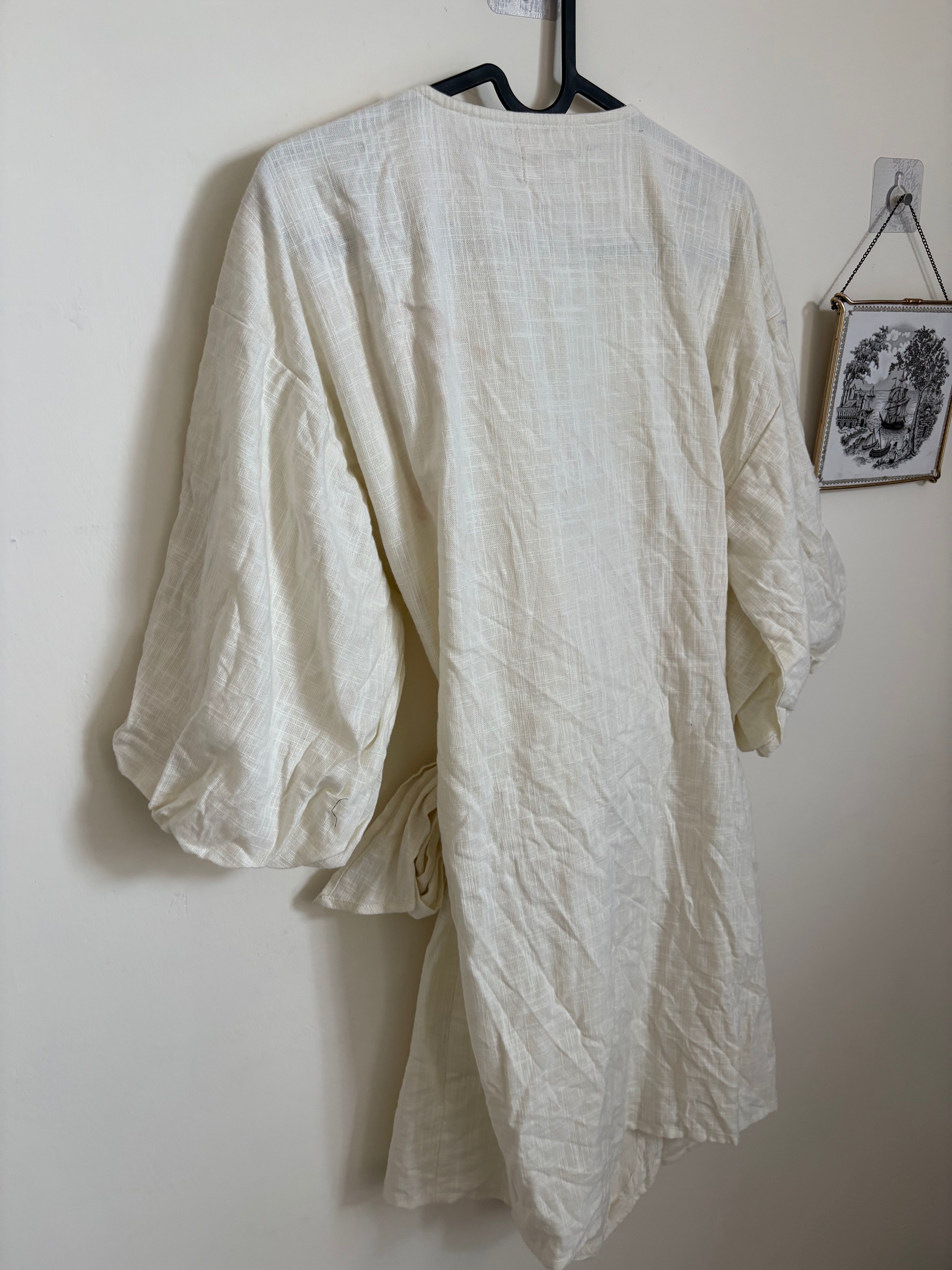 MUSE LINEN WRAP DRESS M