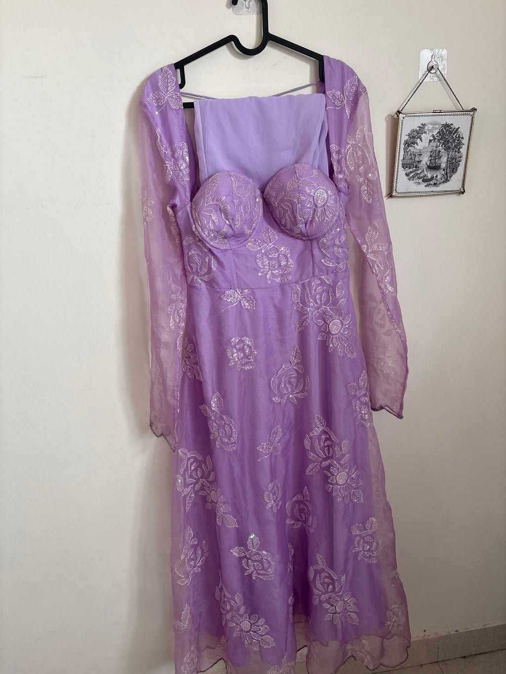 SAANJH BY LEA Purple Anarkali Set (W/O DUPATTA) M