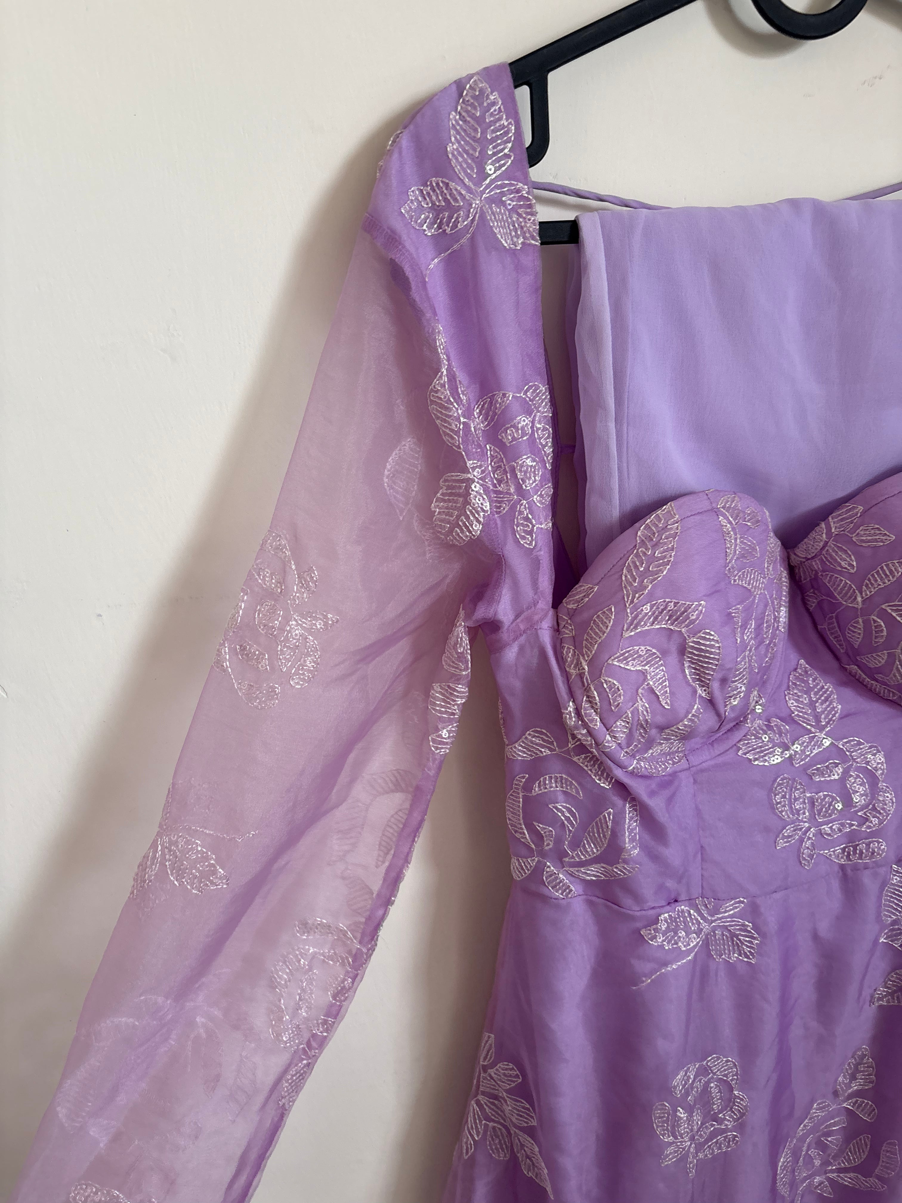 SAANJH BY LEA Purple Anarkali Set (W/O DUPATTA) M