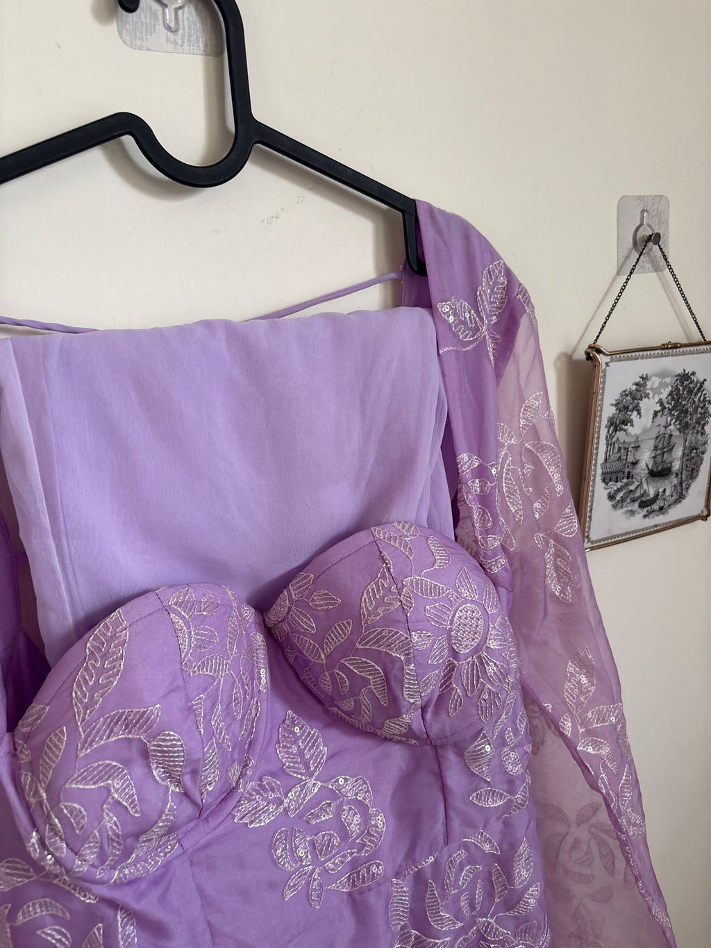 SAANJH BY LEA Purple Anarkali Set (W/O DUPATTA) M