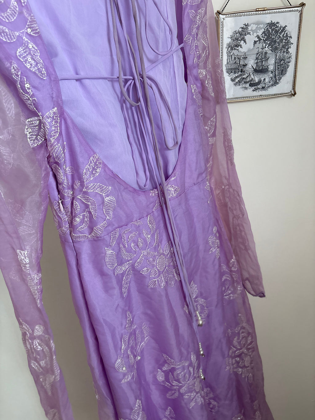 SAANJH BY LEA Purple Anarkali Set (W/O DUPATTA) M