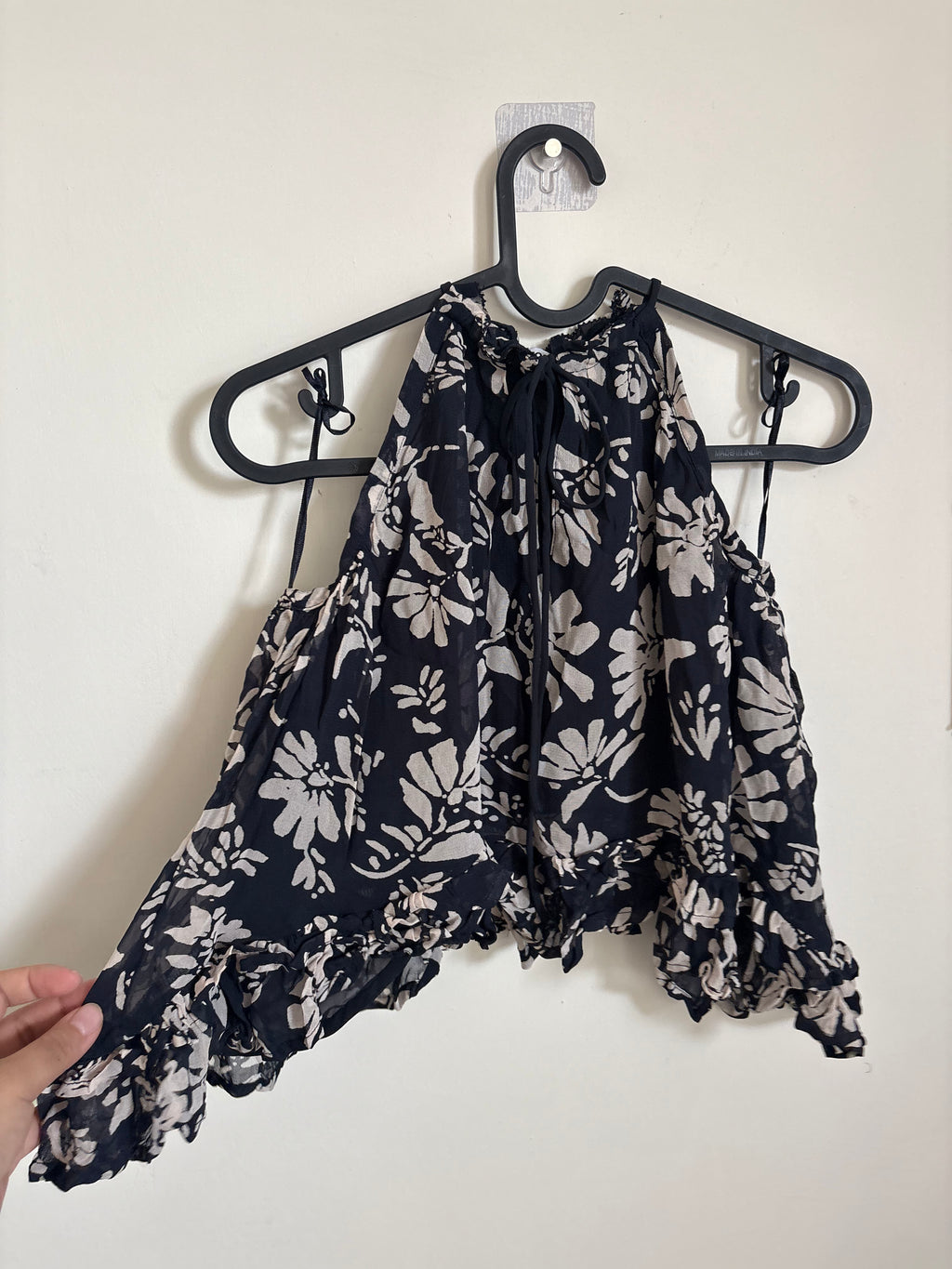 NOON SPAIN Sleeveless Floral Print Halter Top XXS