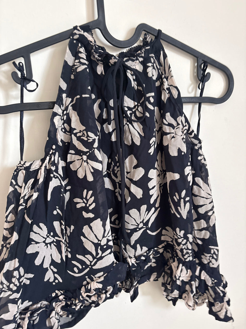 NOON SPAIN Sleeveless Floral Print Halter Top XXS