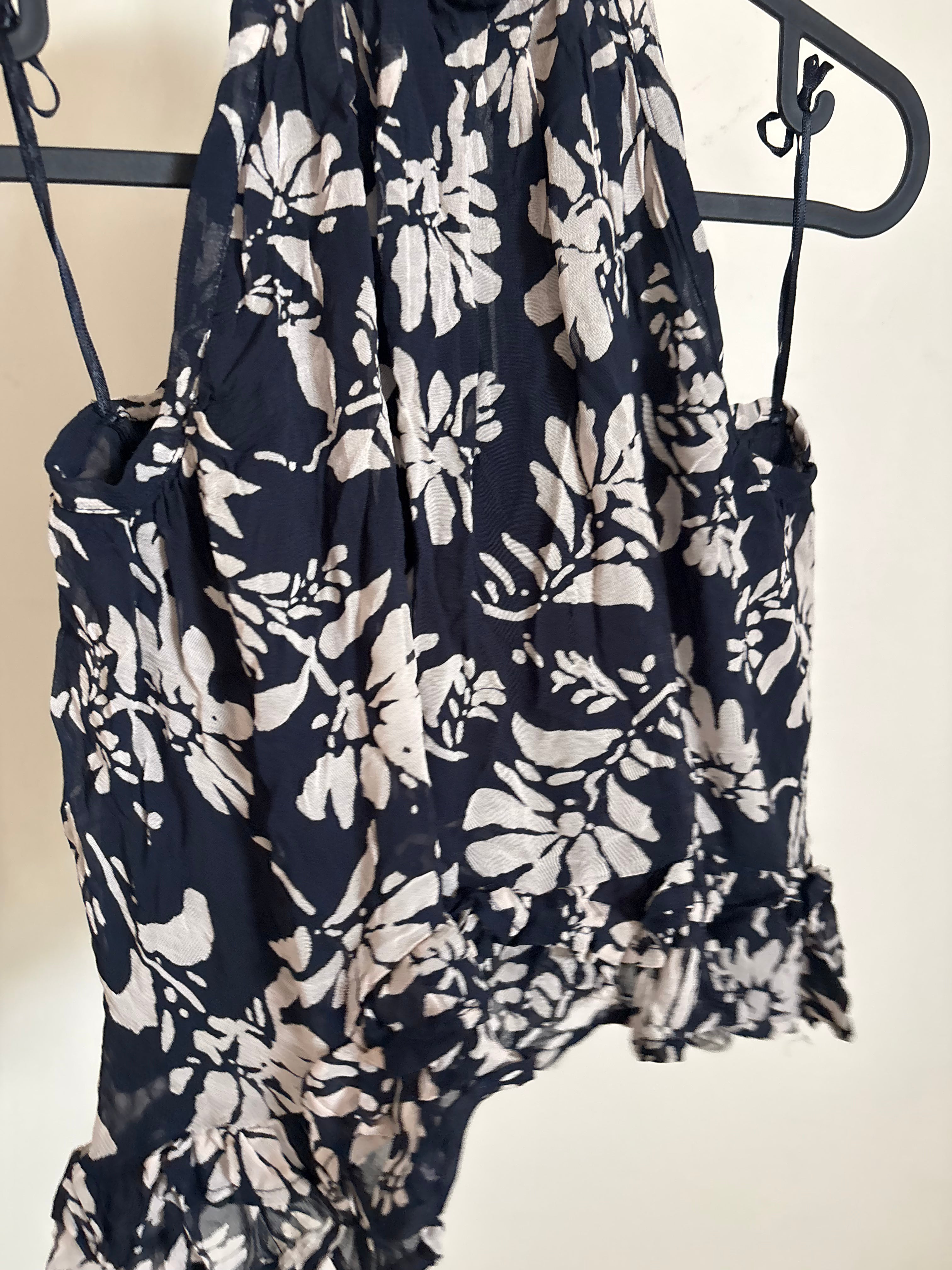 NOON SPAIN Sleeveless Floral Print Halter Top XXS