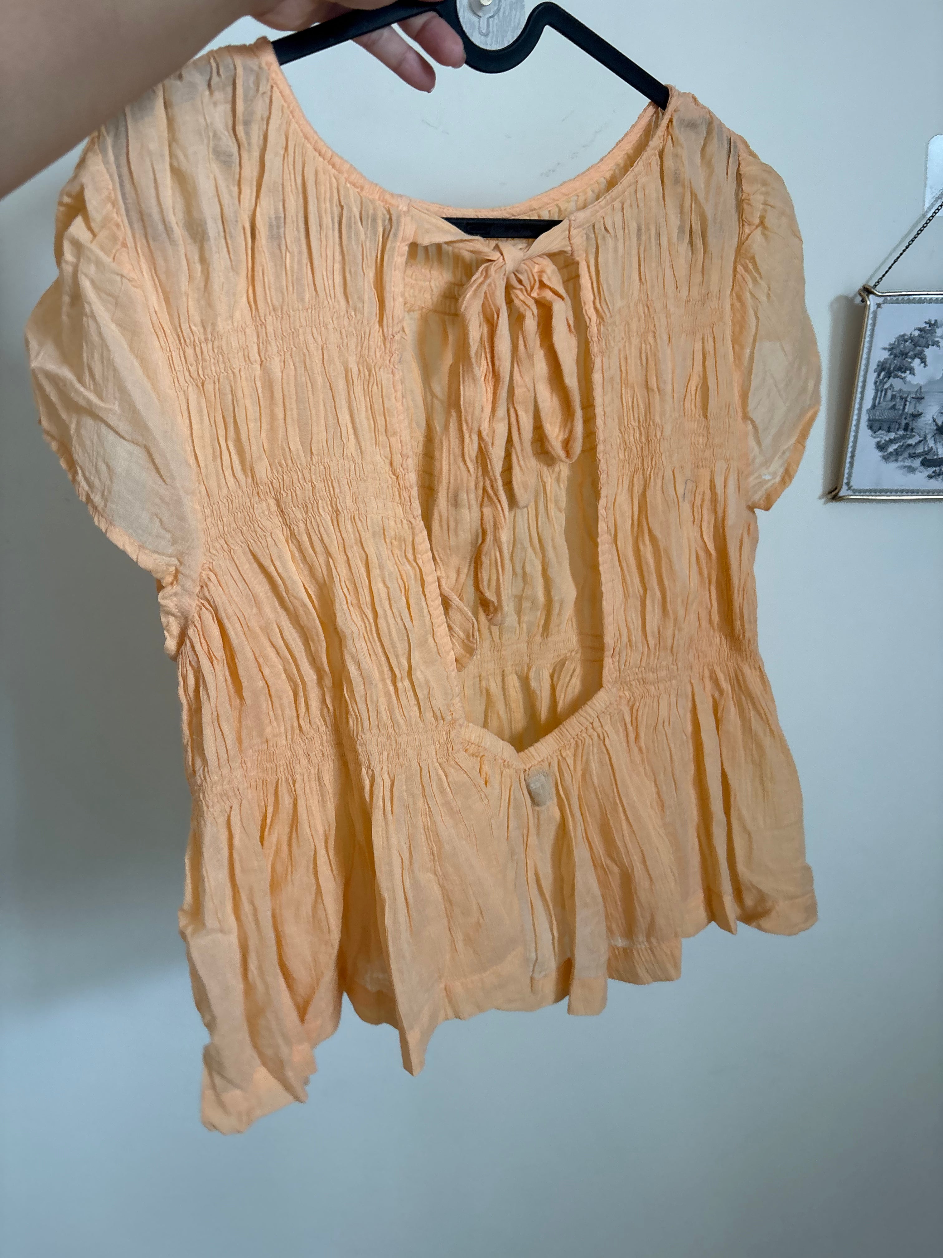free-est Women's Blue Aven Cotton Top M