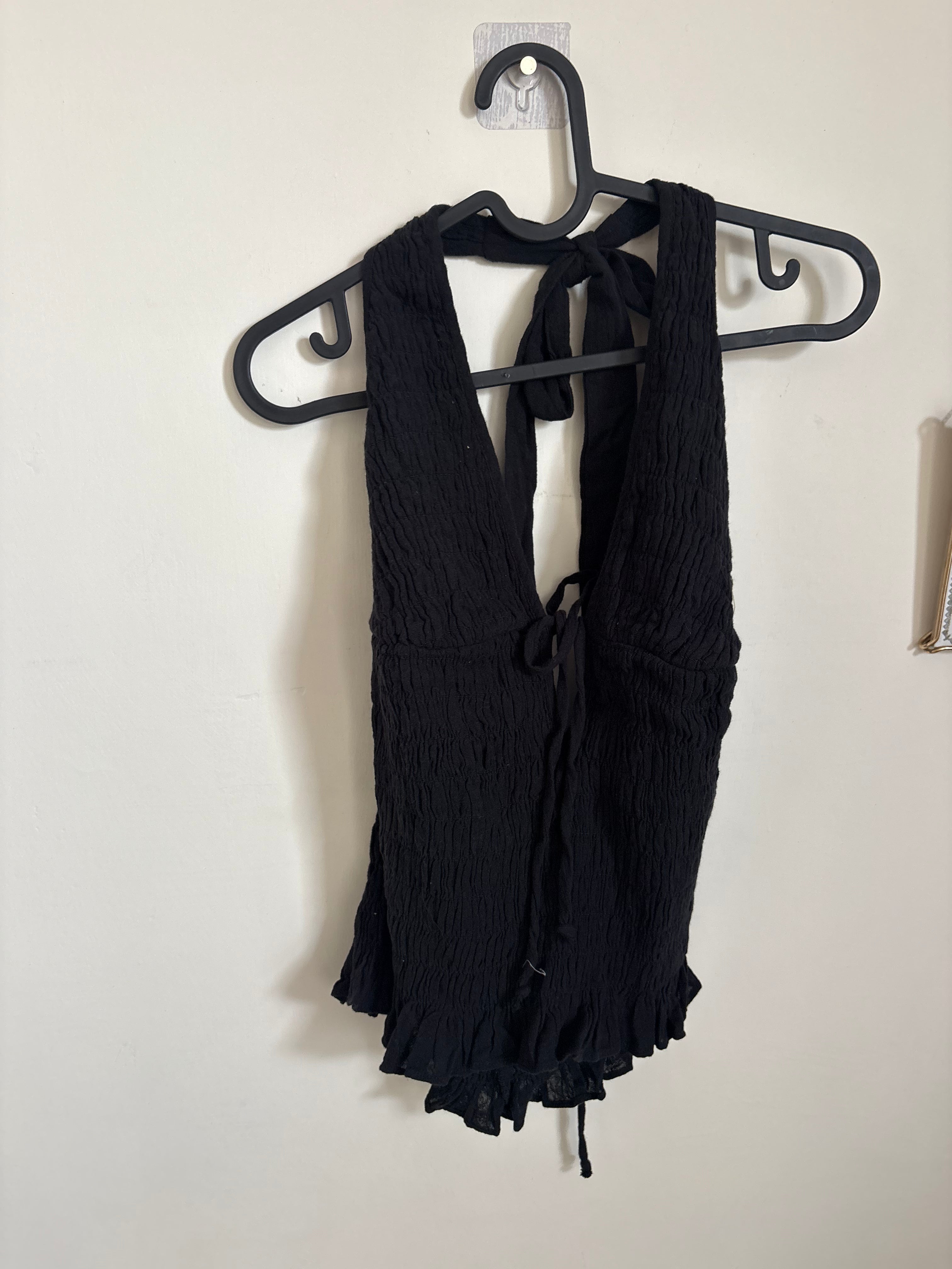 FREE PEOPLE  Khloe Smocked Halter Top L