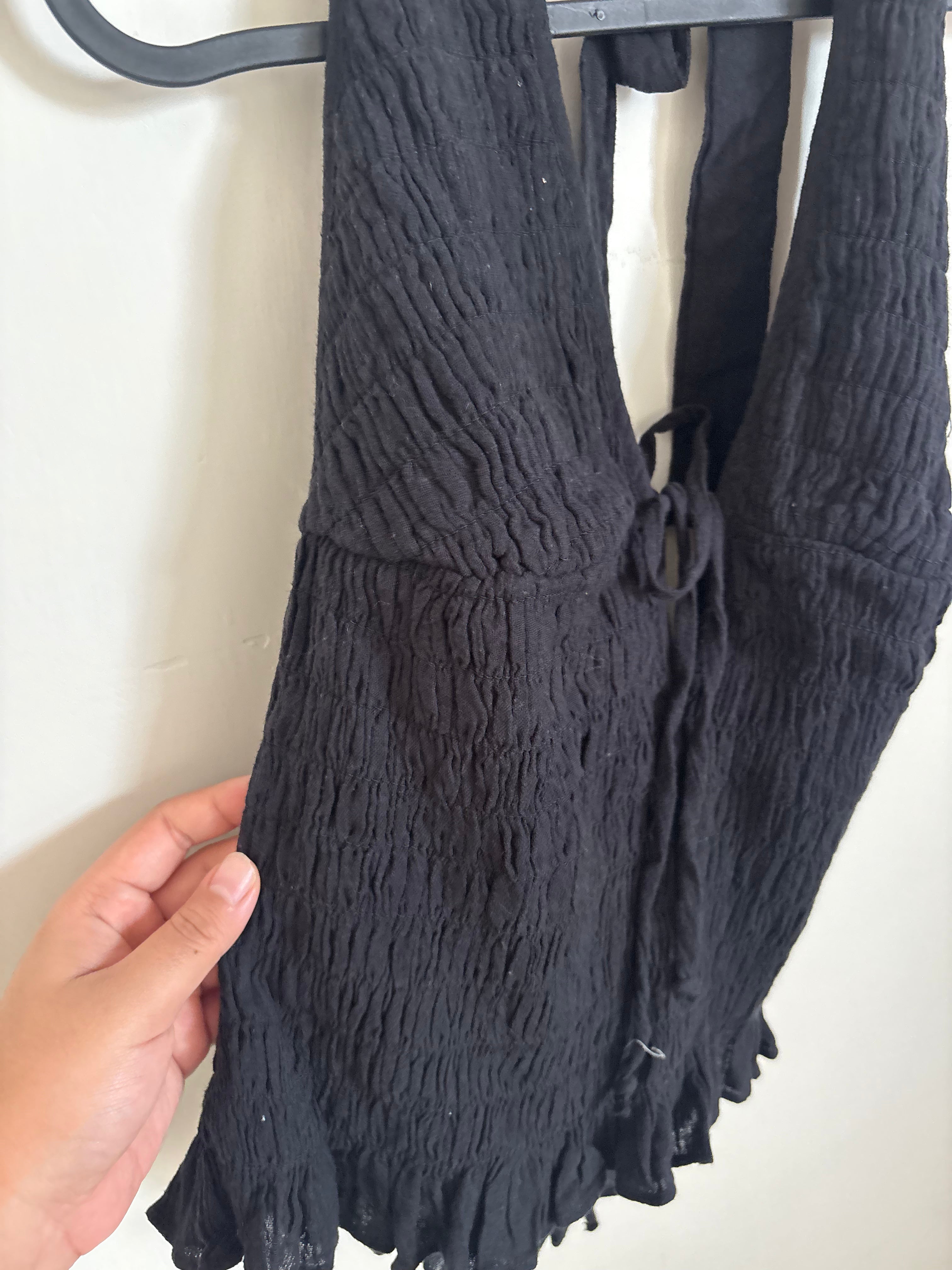 FREE PEOPLE  Khloe Smocked Halter Top L