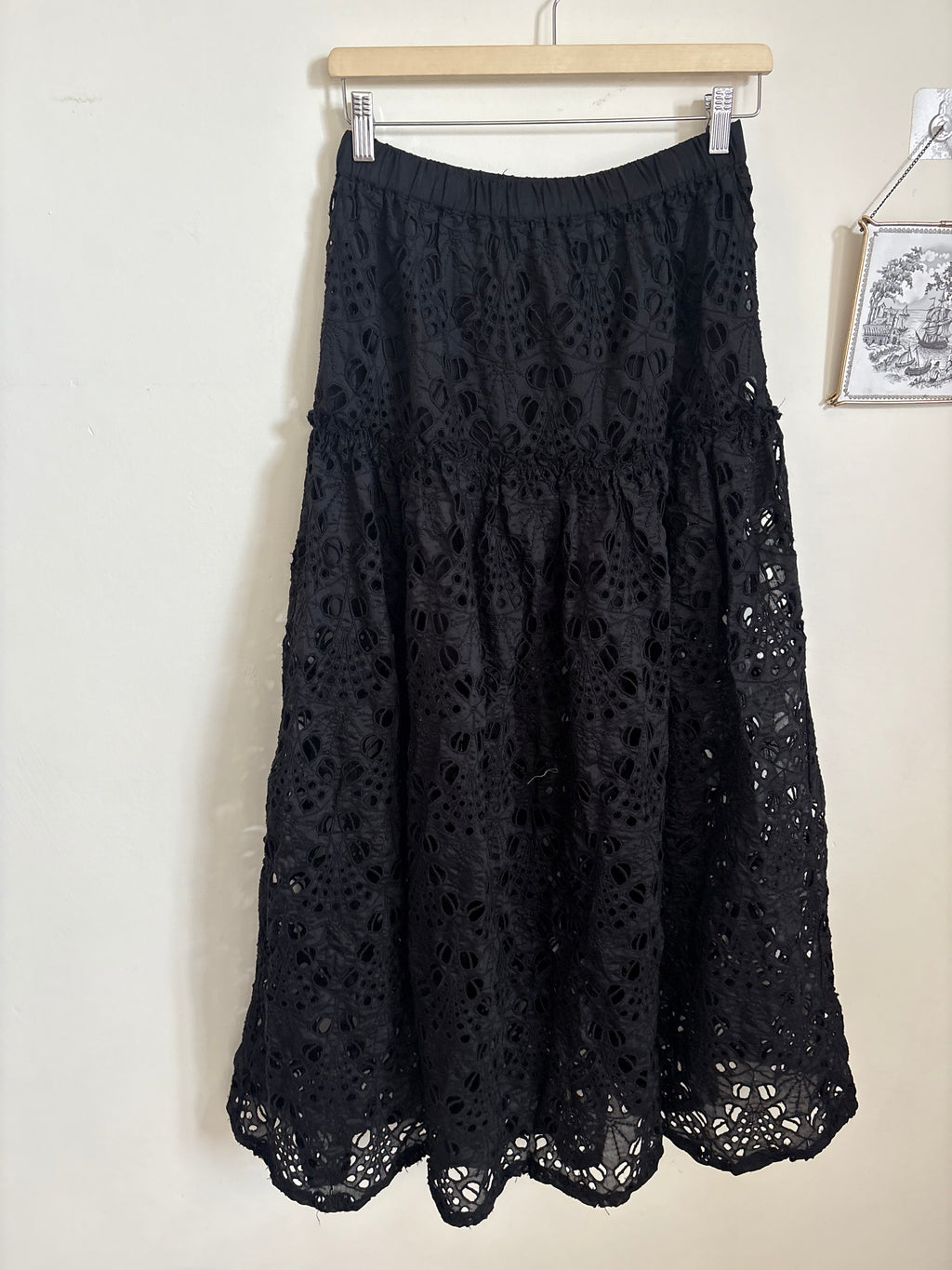 ALLSAINTS  Rosie Broderie Midi Skirt UK 10