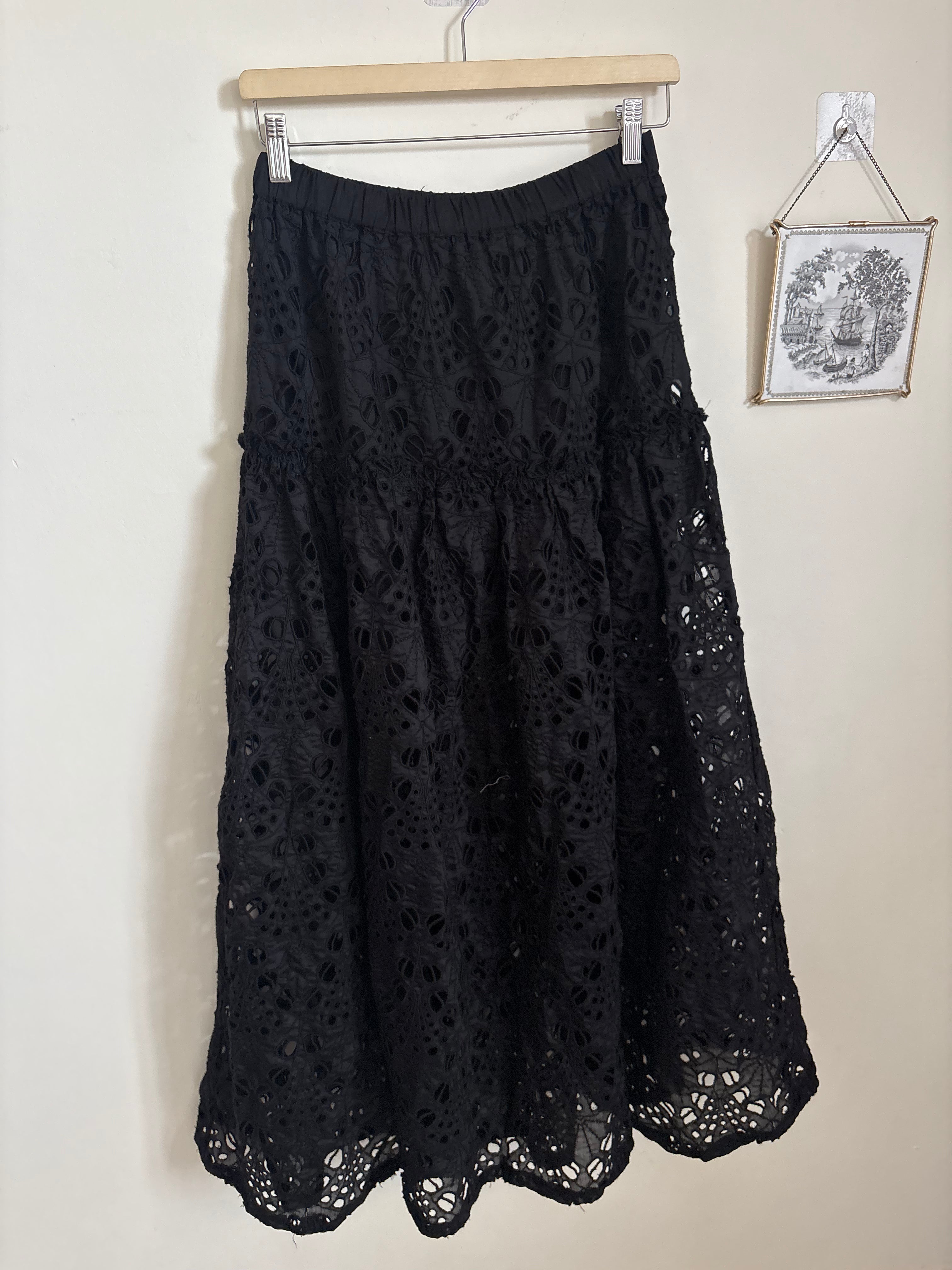 ALLSAINTS  Rosie Broderie Midi Skirt UK 10