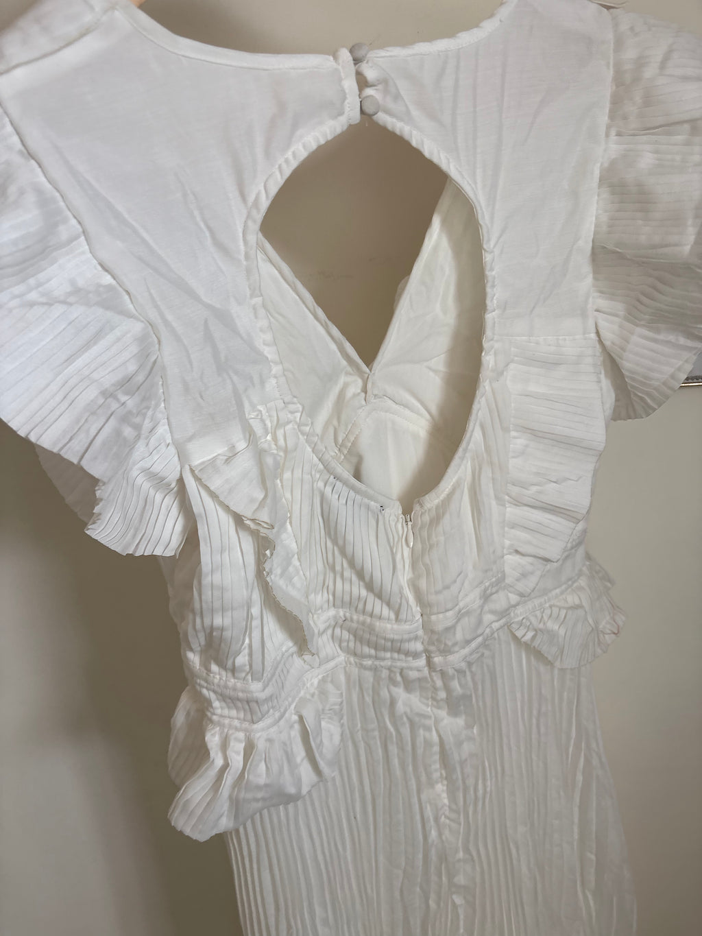 KAREN mILLEN PLEATED DRESS WHITE UK 12