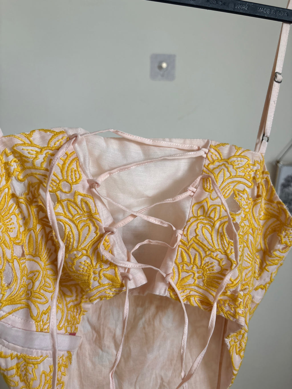 ANTONIO MELANI YELLOW AND PINK SALT DRESS S