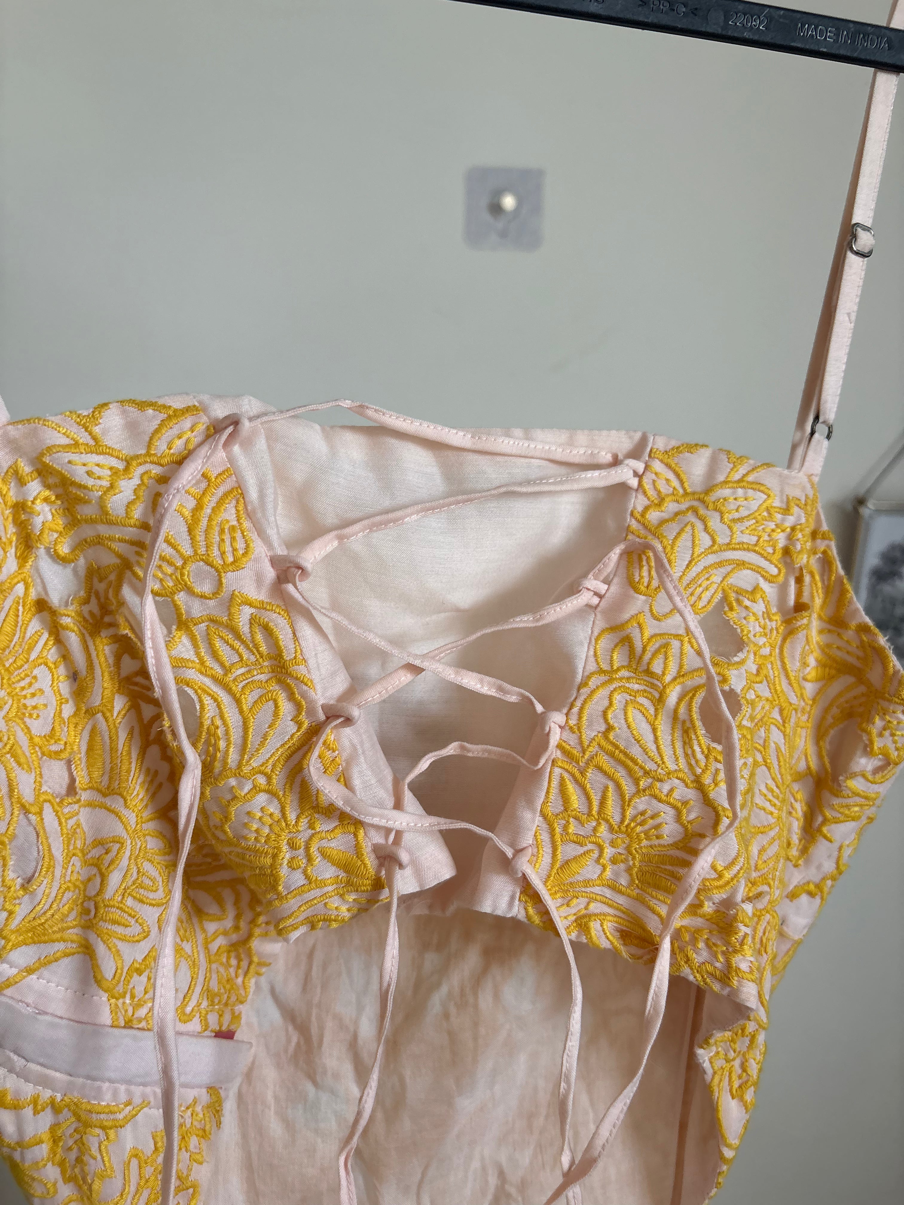 ANTONIO MELANI YELLOW AND PINK SALT DRESS S