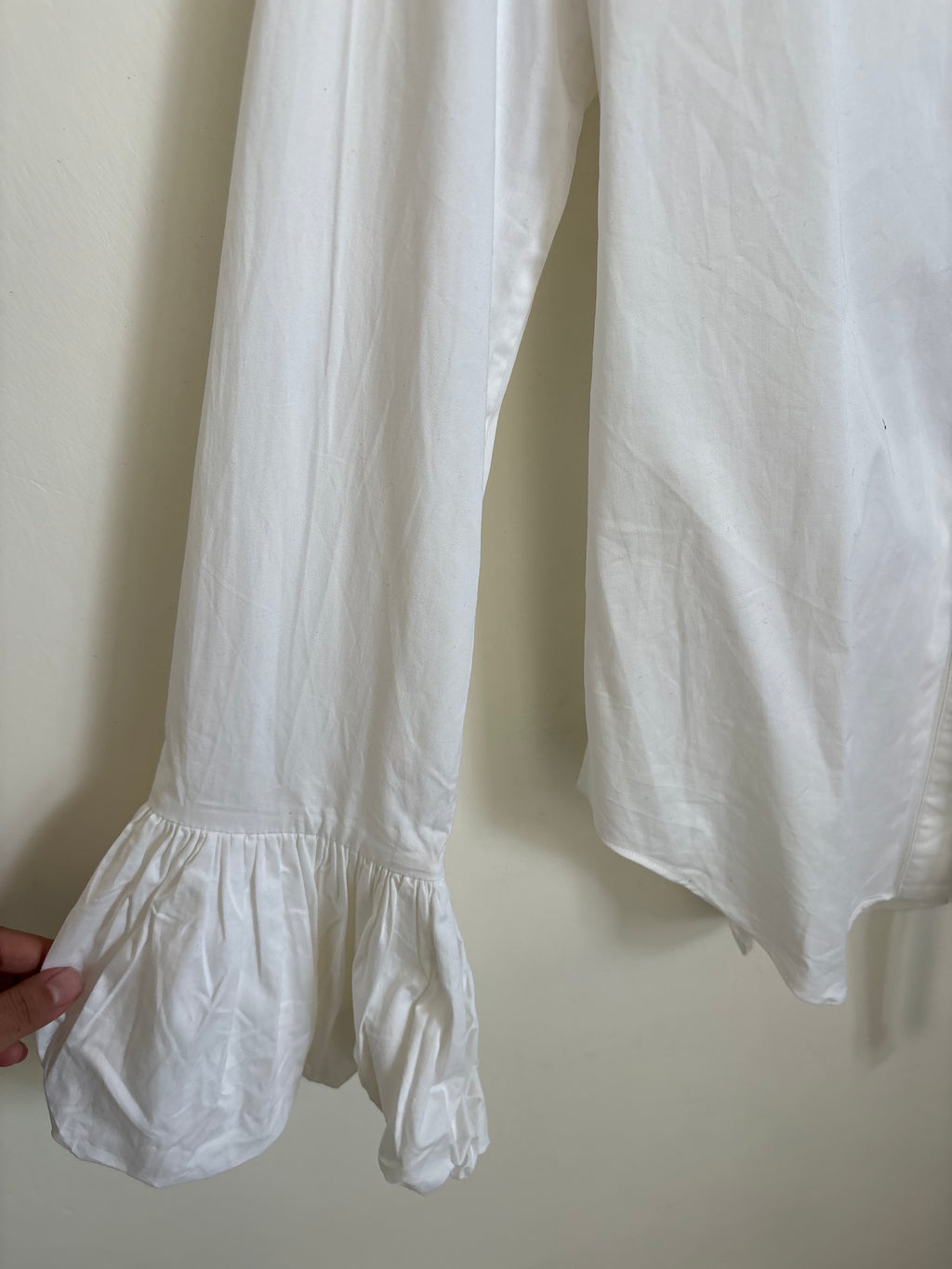 COTTON SQUARE COLLAR SHIRT M