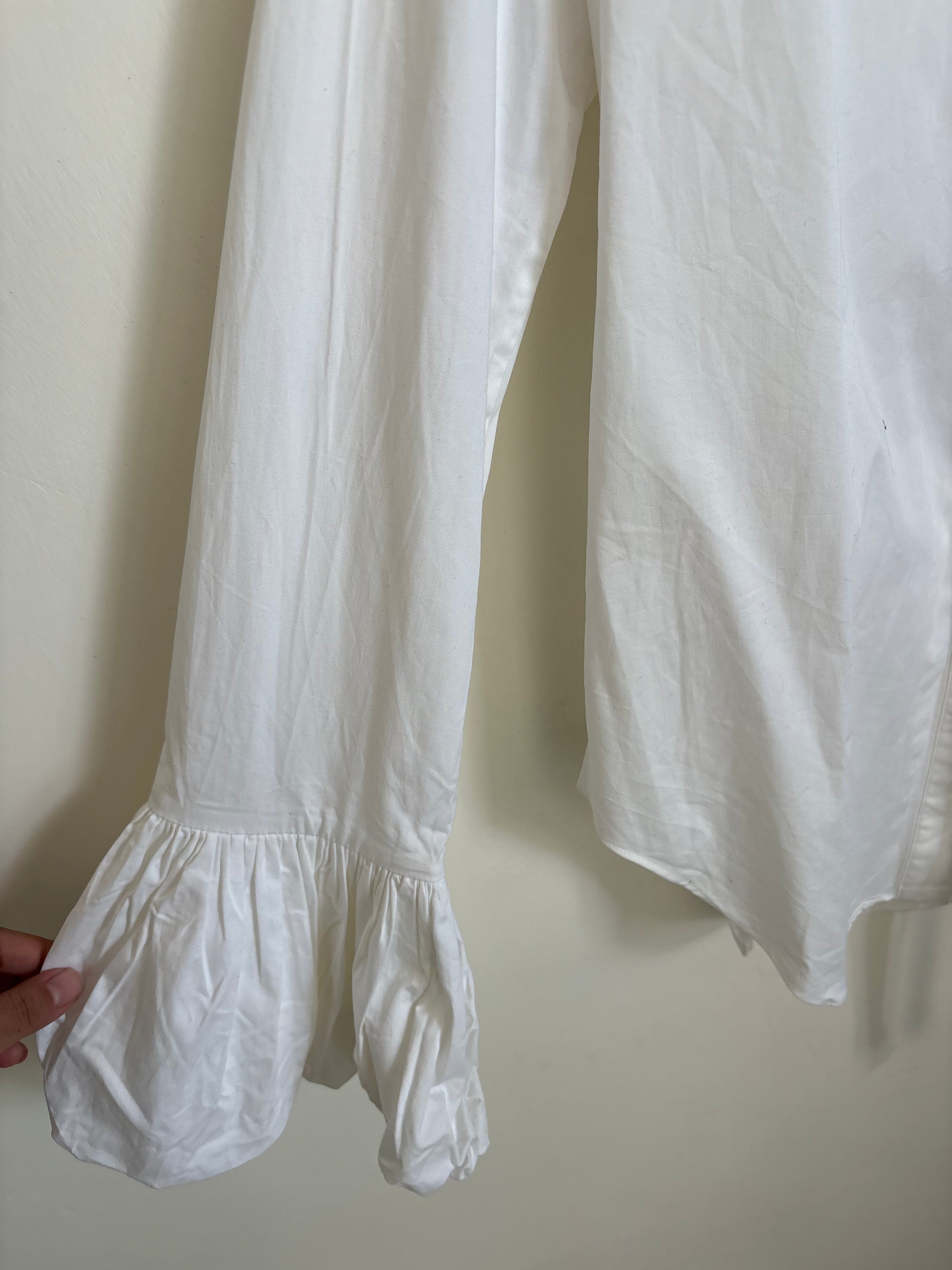 COTTON SQUARE COLLAR SHIRT M