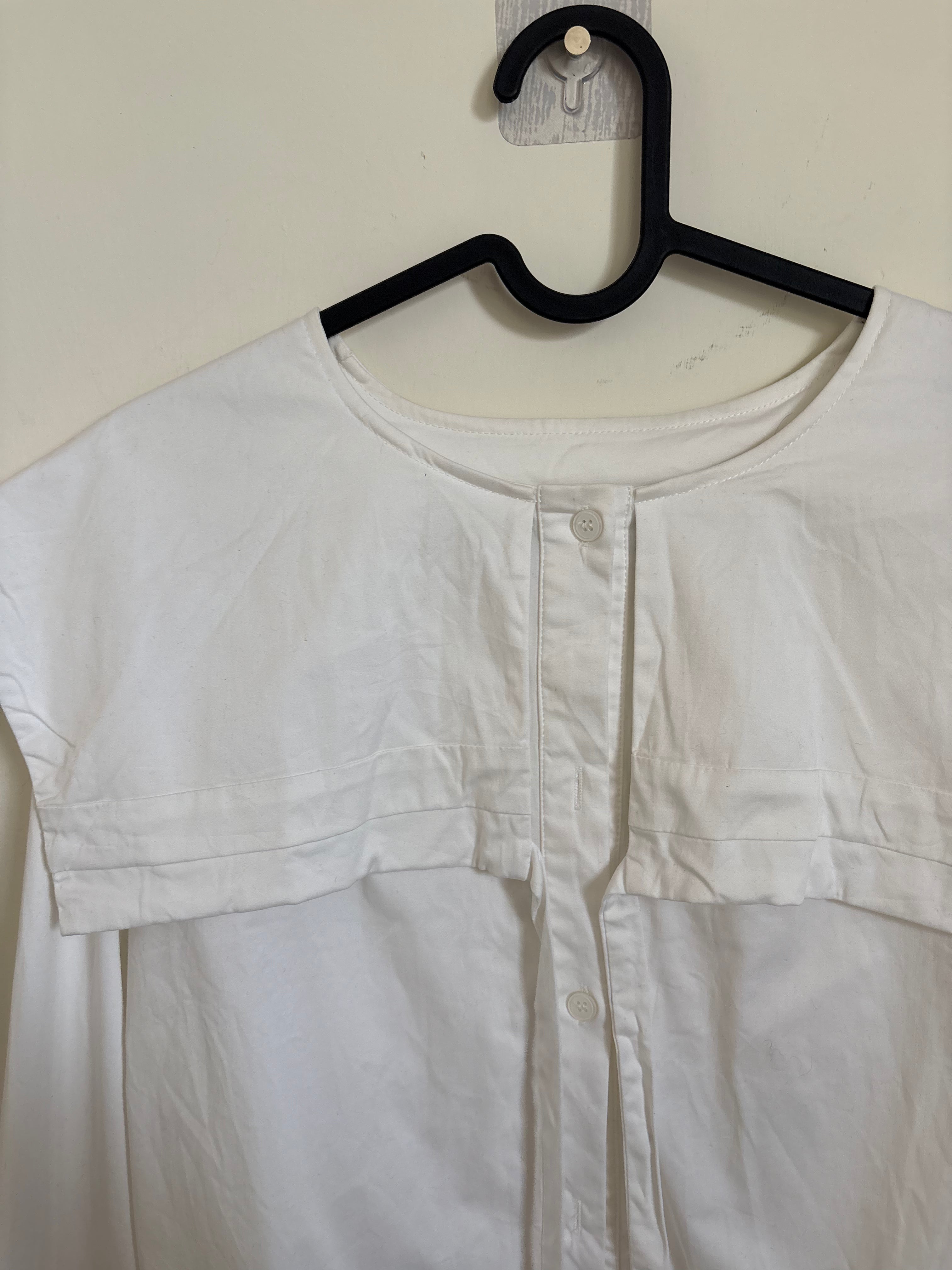 COTTON SQUARE COLLAR SHIRT M